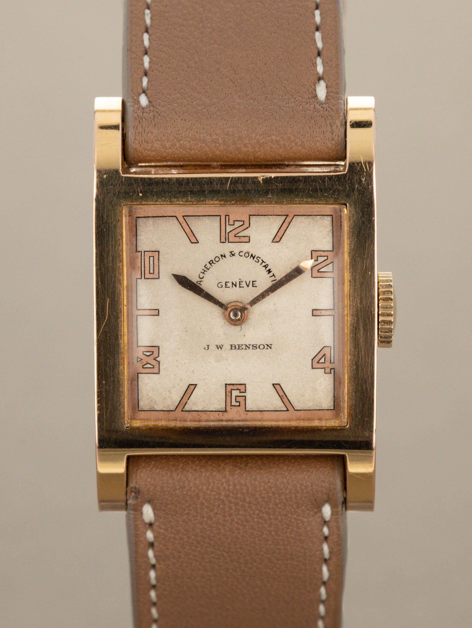 Vacheron Constantin Rose Gold 'Tank' - Silver 'J.W. Benson' Dial