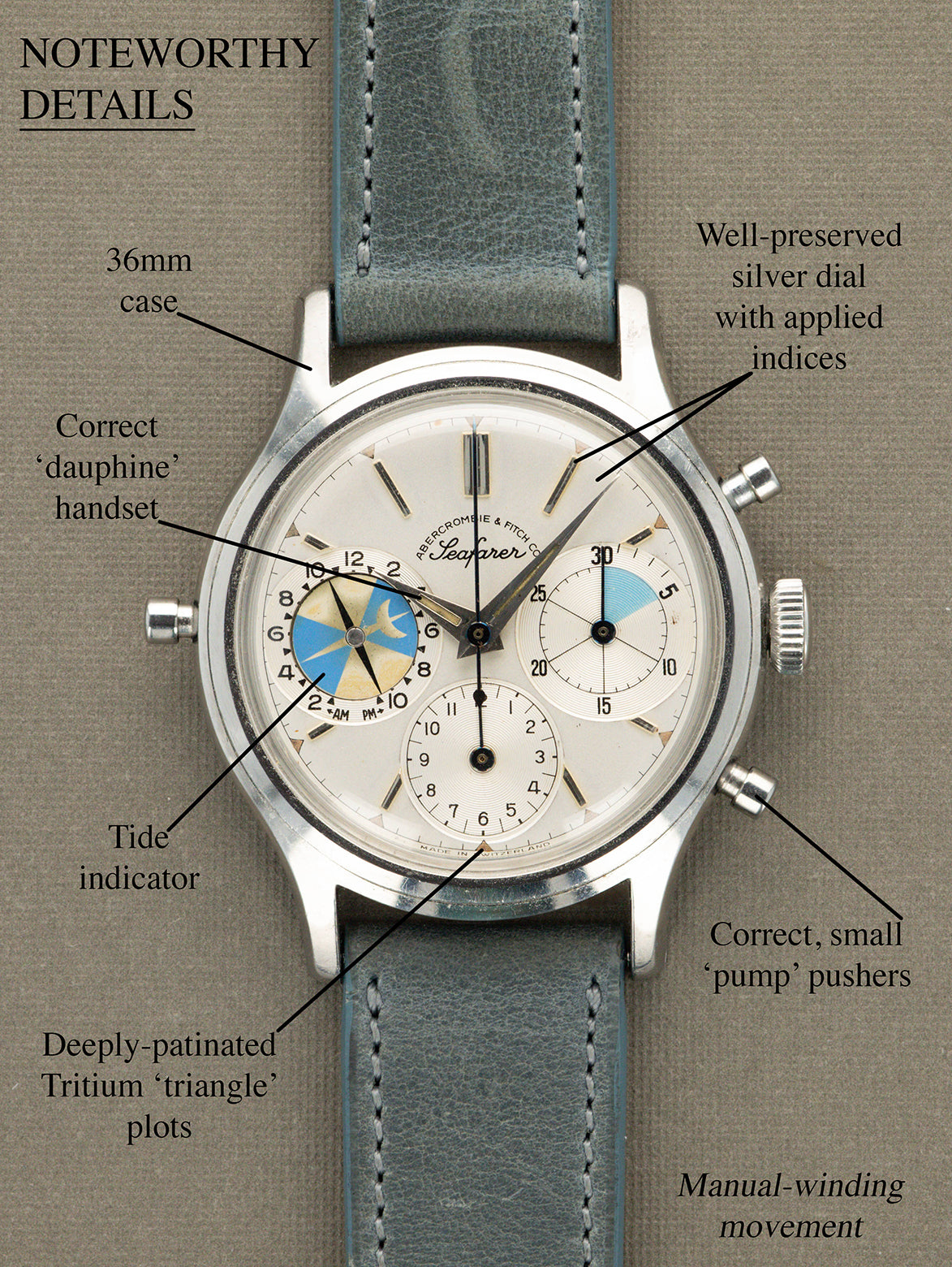 Abercrombie & Fitch Co. Seafarer Ref. 2444 'Second Execution' - Silver Dial