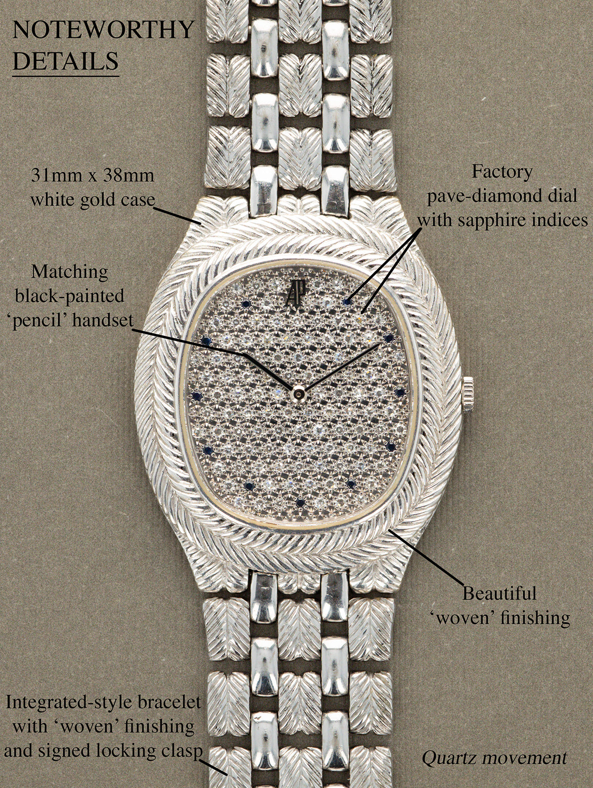 Audemars Piguet White Gold 'Ellipse' Dress Watch Unpolished