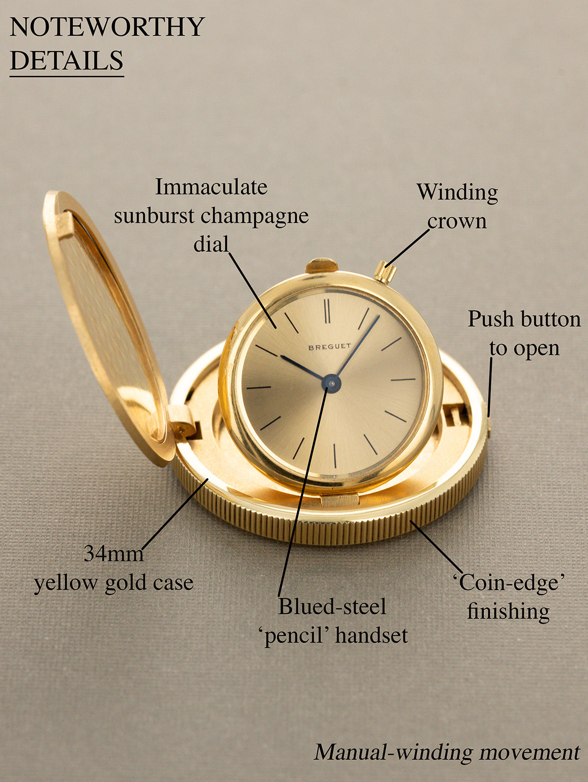 Breguet Yellow Gold 'Coin' Watch - Sunburst Champagne Dial
