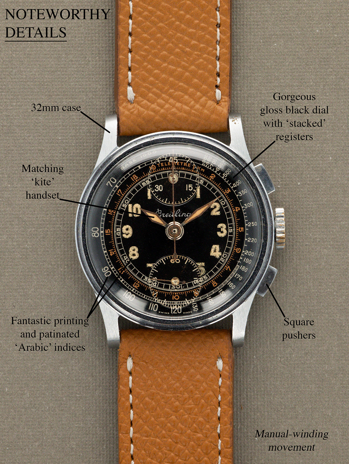 Breitling Chronorgaph 'Mid Size' - Gloss Black 'Multi-Scale' Dial Unpolished