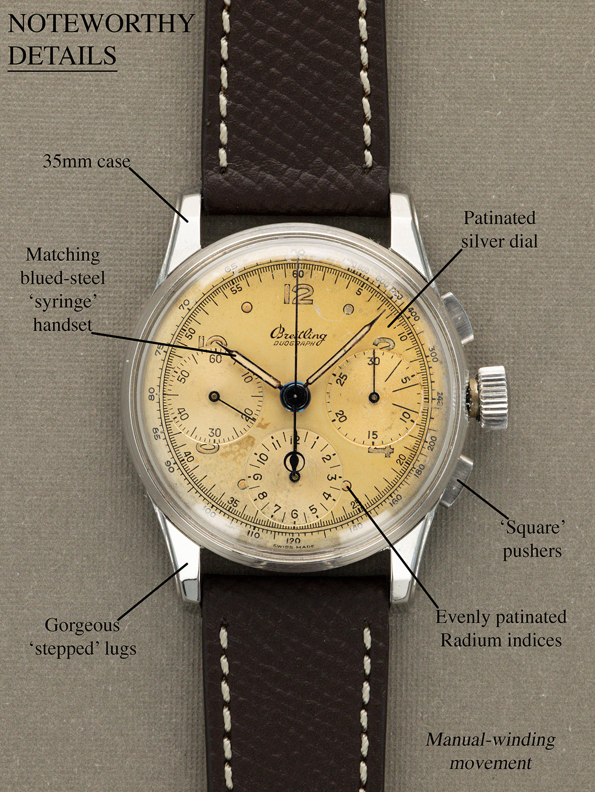 Breitling Duograph Ref. 766 'Rattrapante' - Silver Patina Dial