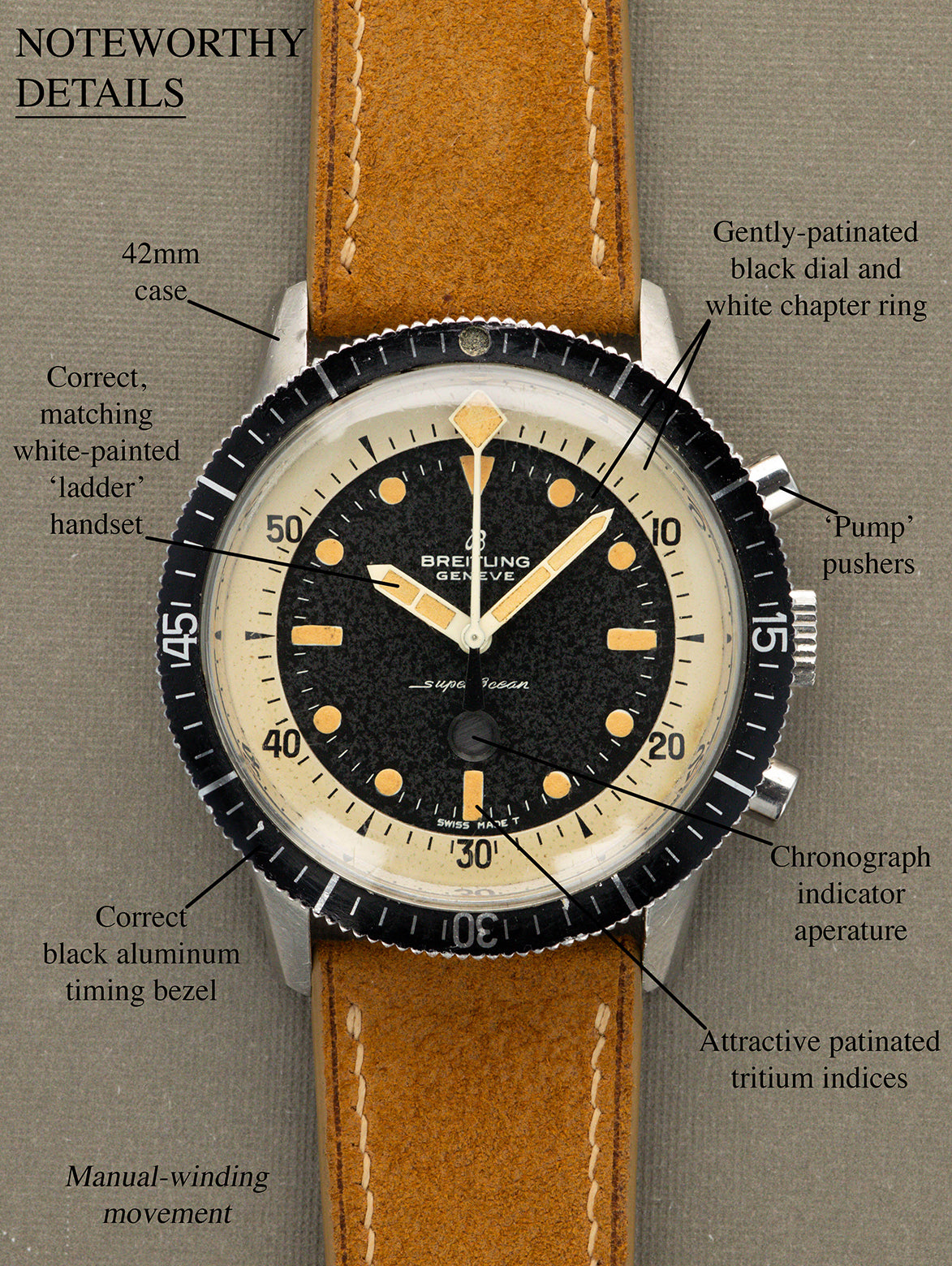 Breitling SuperOcean 'Slow Counting' Chronorgaph Ref. 2005 - Patina Dial Unpolished