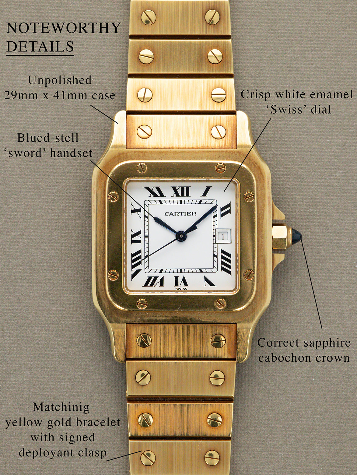 Cartier Santos Carrée Ref. 2960 - 'Massif' Unpolished W/ Box