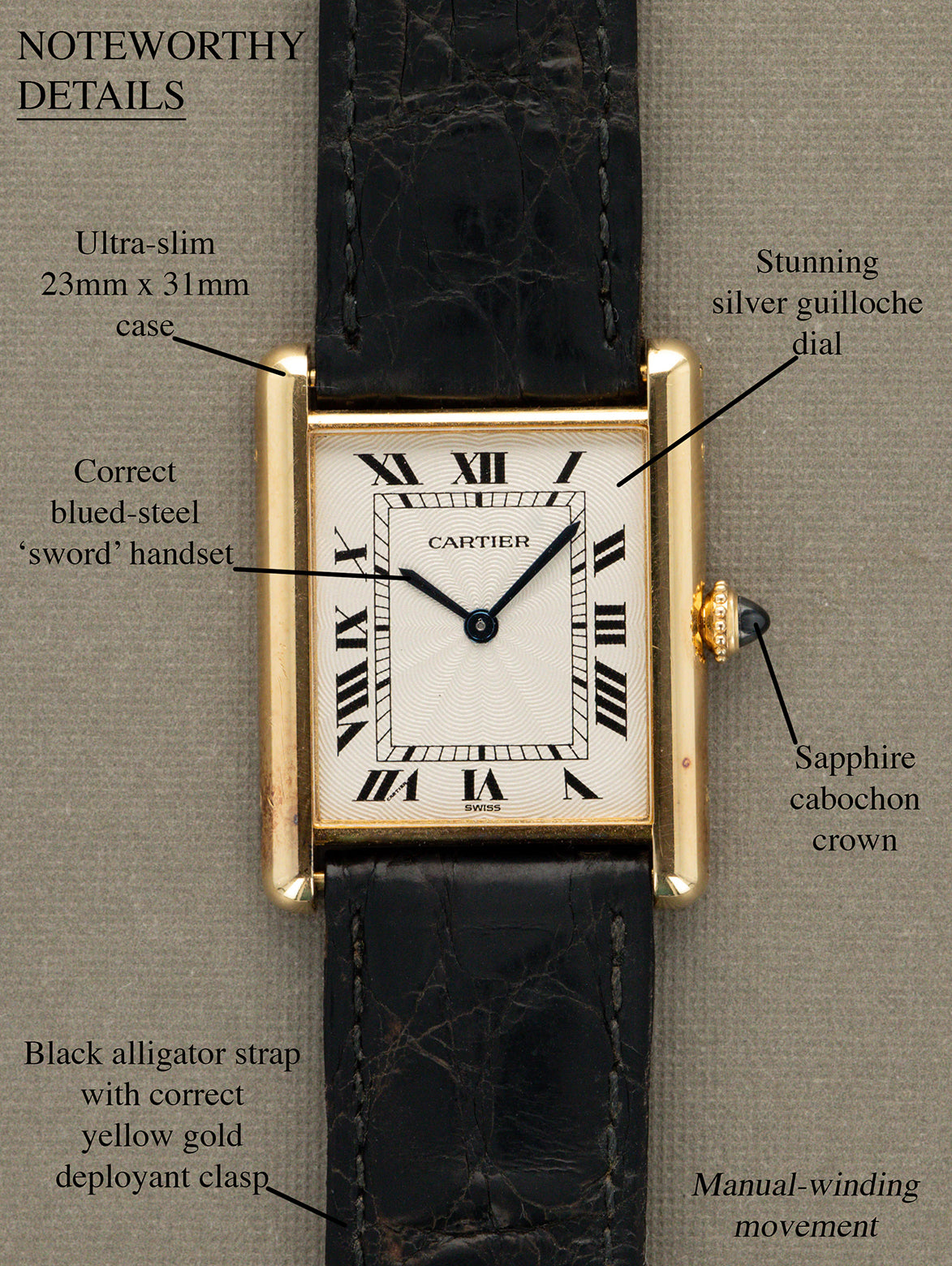 Cartier Tank Louis Ref. 96065 'Extra Plate' - Silver 'Guilloché Dial