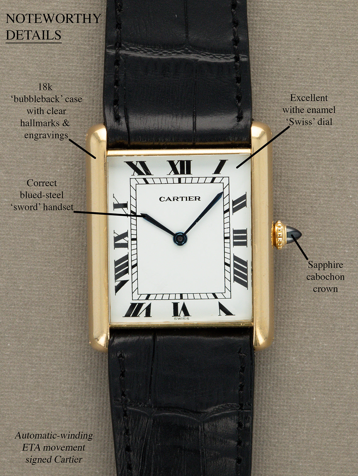 Cartier Tank Automatique 'Jumbo' XL - 'Swiss' Dial Unpolished