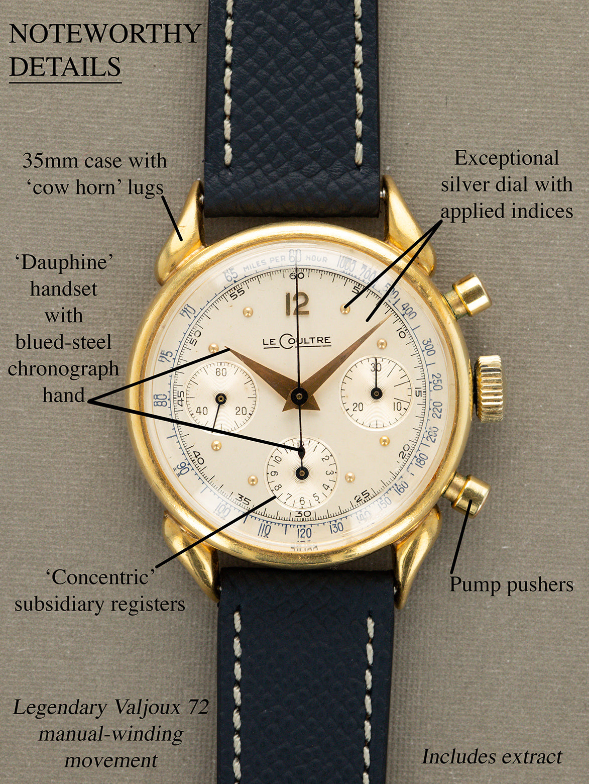 Jaeger-LeCoultre 'Cornes de Vache' Chronograph - Silver Tachymetre Dial