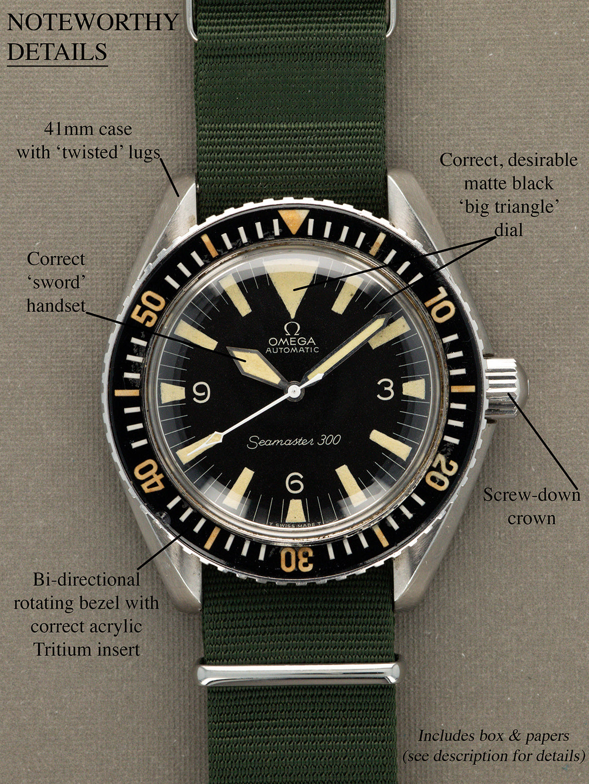Omega Seamaster 300 Ref. 165.024 - 'Big Triangle' Dial W/ Box & Papers