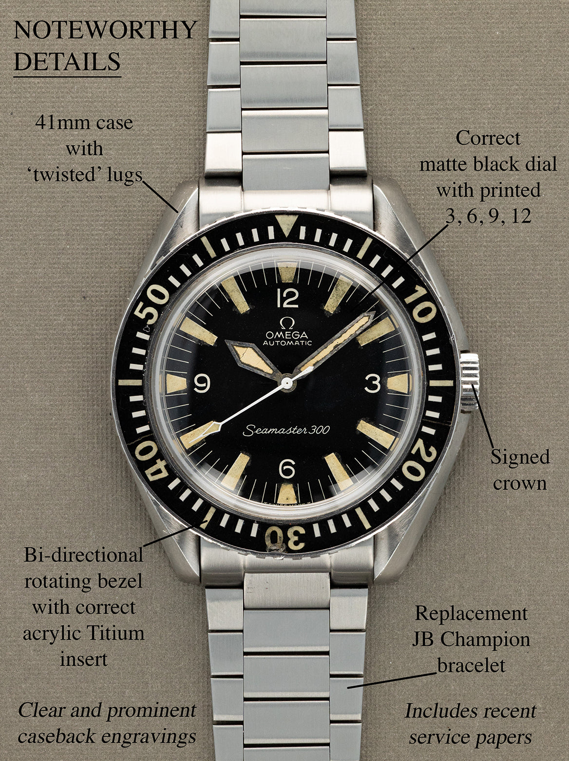 Omega Seamaster 300 Ref. 165.024 - Matte Black Dial