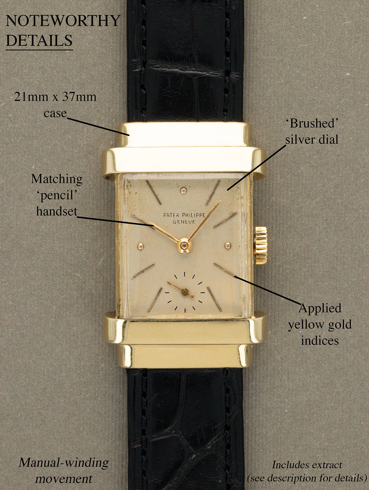 Patek Philippe Yellow Gold Dress Watch Ref. 1450 - 'Top Hat' w/ Extract