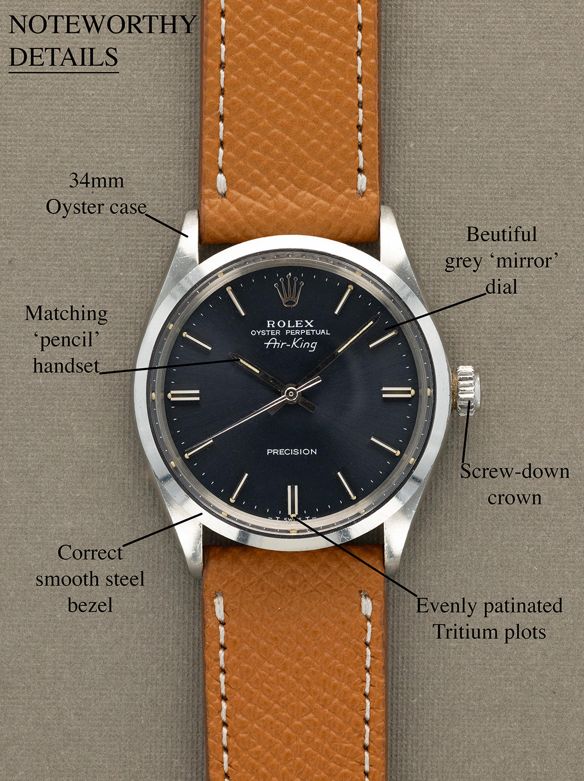 Rolex Air-King Ref. 5500 - Grey 'Mirror' Dial Unpolished