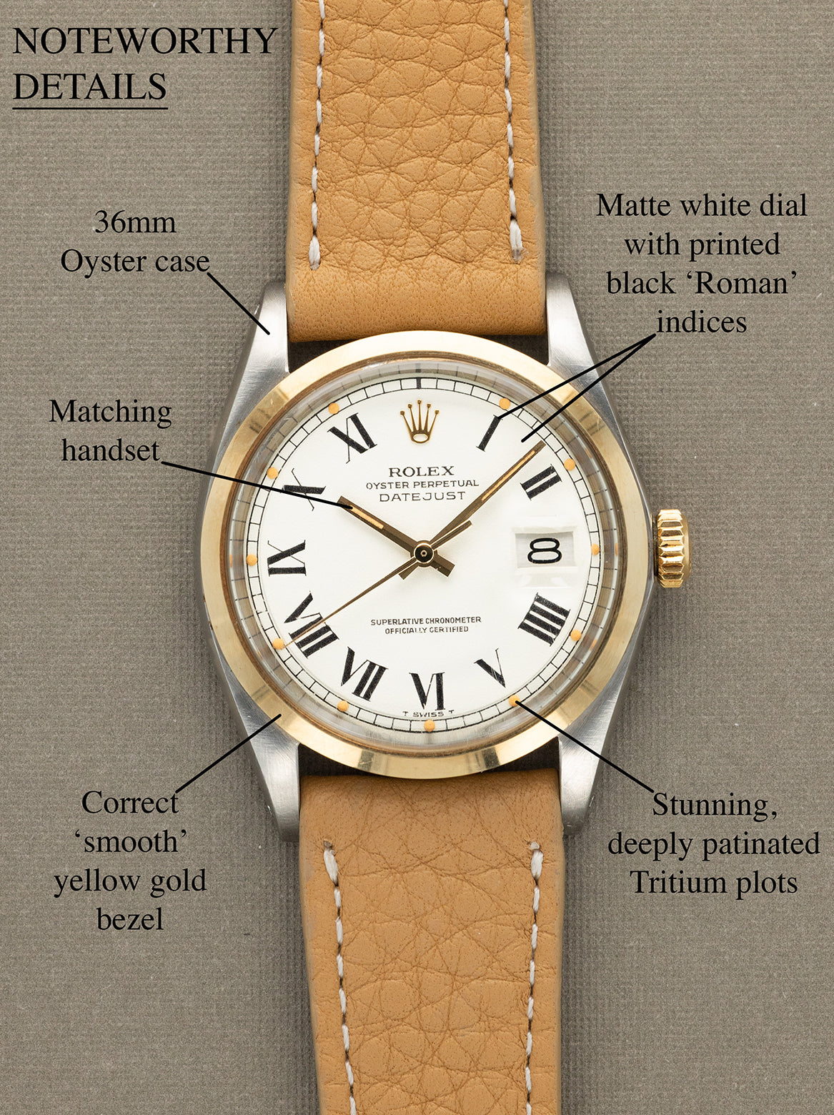 Rolex Datejust Ref. 1600/3 - White 'Buckley' Dial