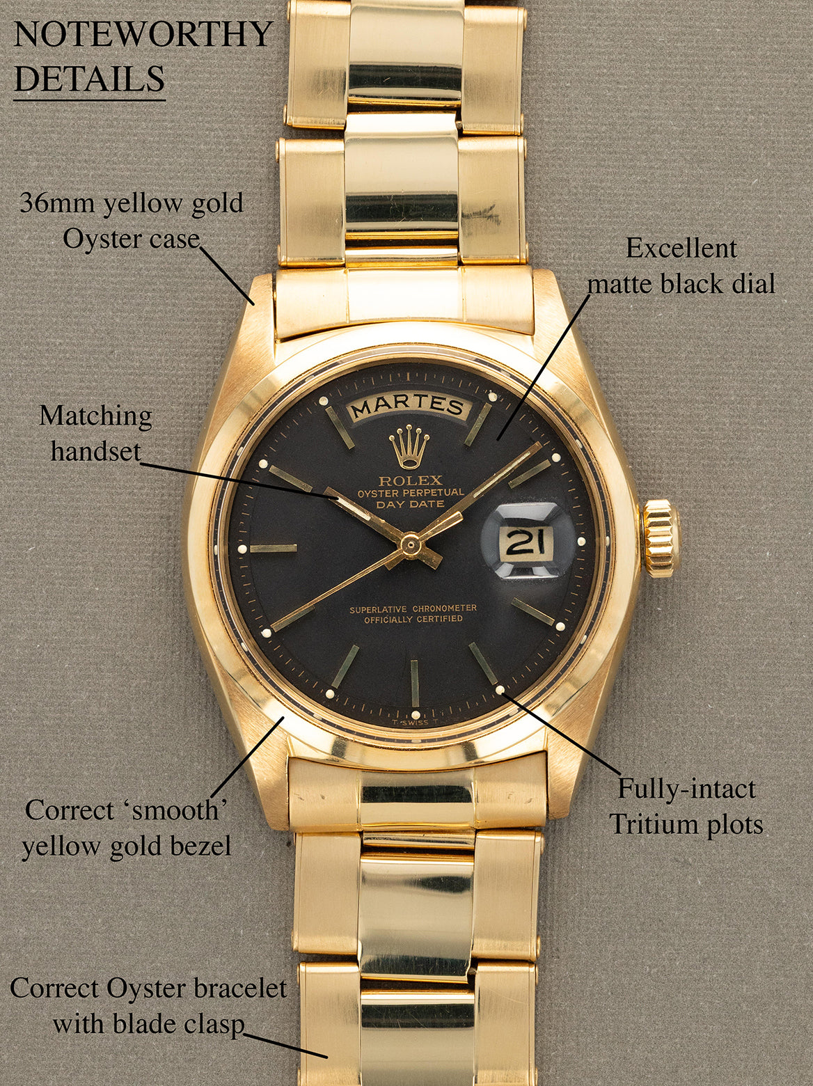 Rolex Day-Date Ref. 1802 - Matte Black Dial