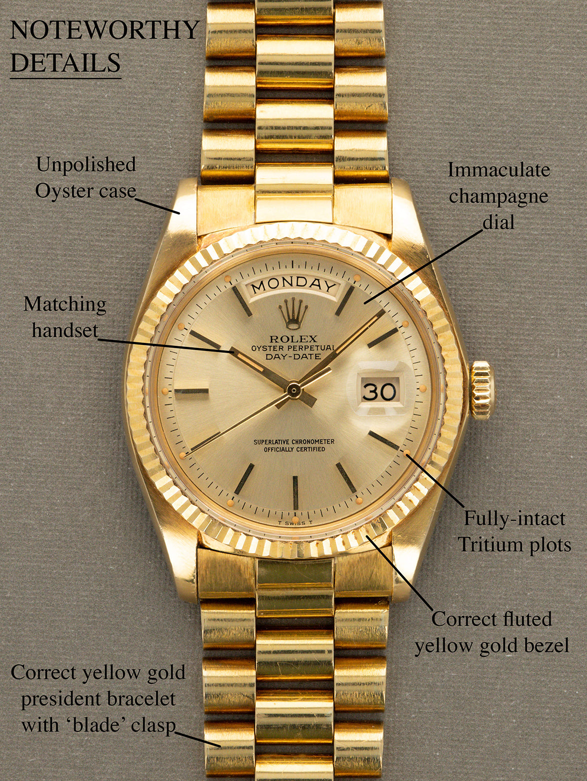 Rolex Day-Date Ref. 1803 - Sunburst Champagne Dial Unpolished