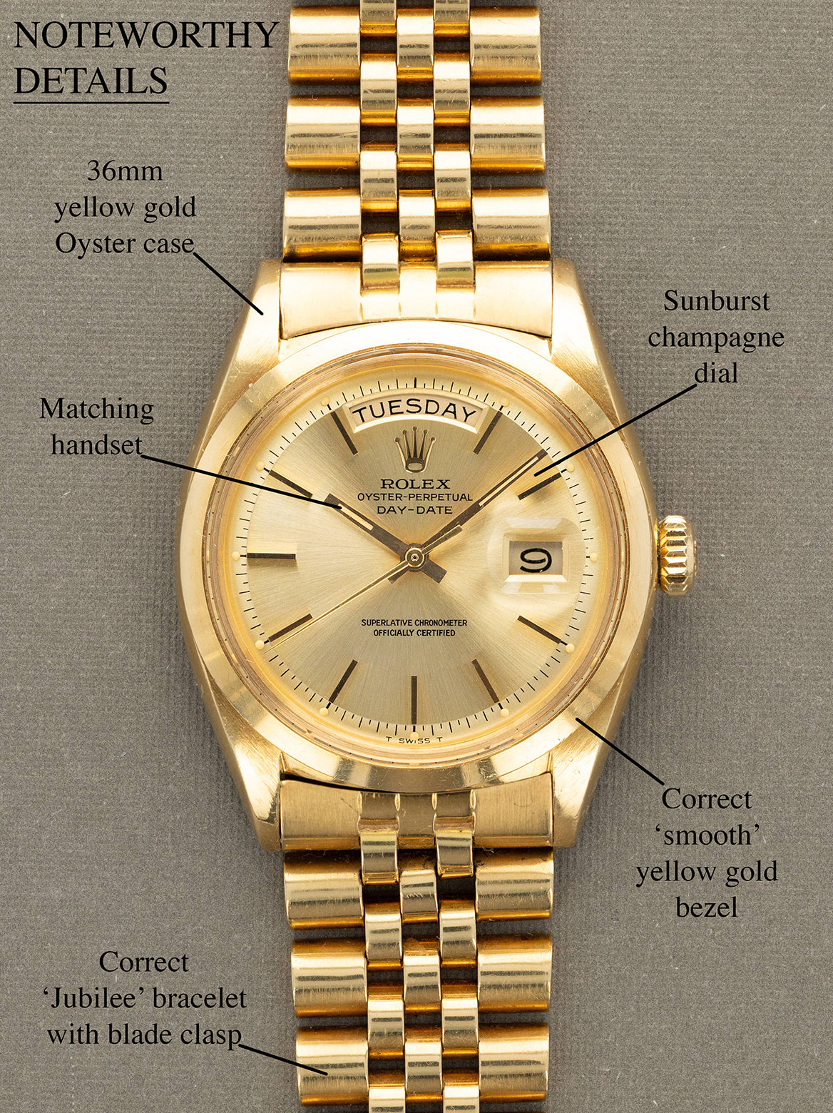 Rolex Day-Date Ref. 1802 - Sunburst Champagne Dial Unpolished
