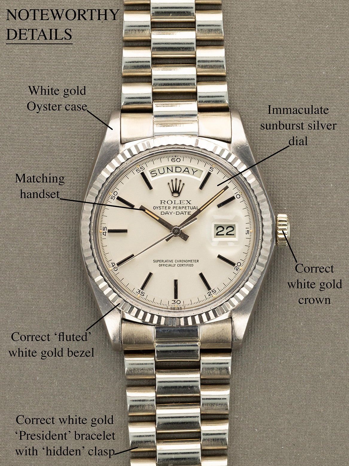 Rolex Day-Date Ref. 1803/9 - Sunburst Silver Dial