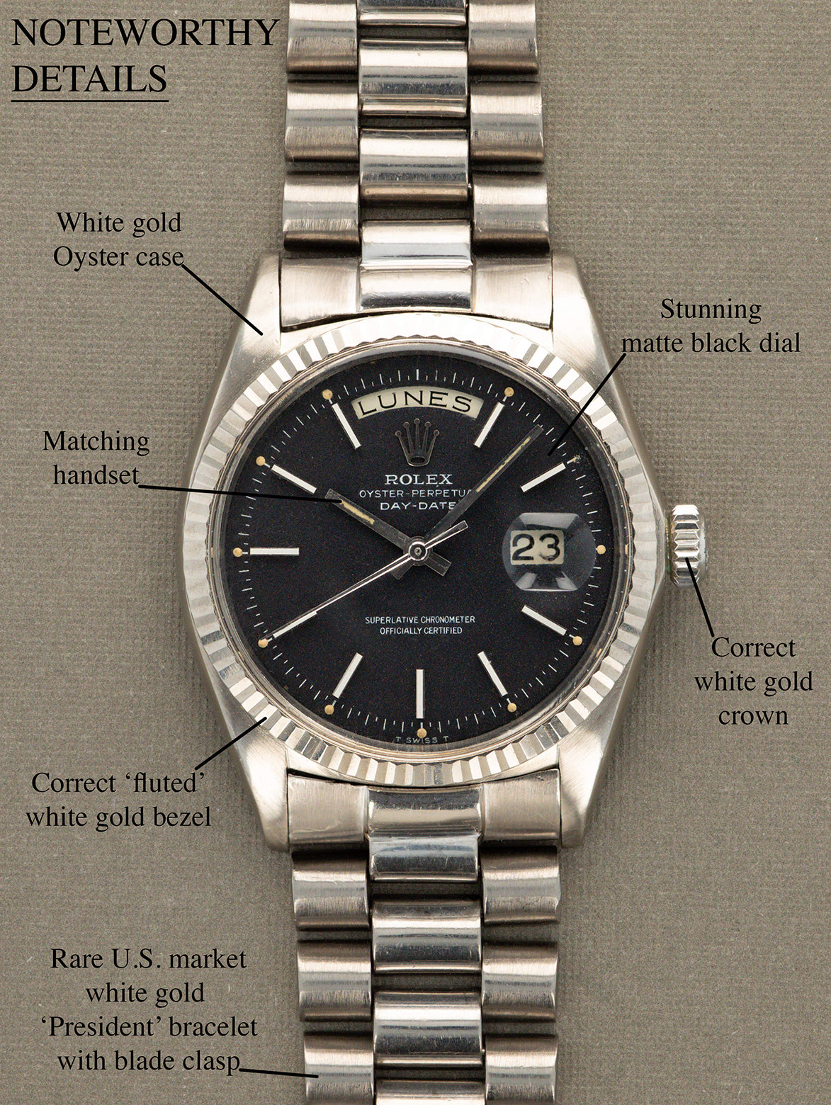 Rolex Day-Date Ref. 1803/9 - Black 'Confetti' Dial