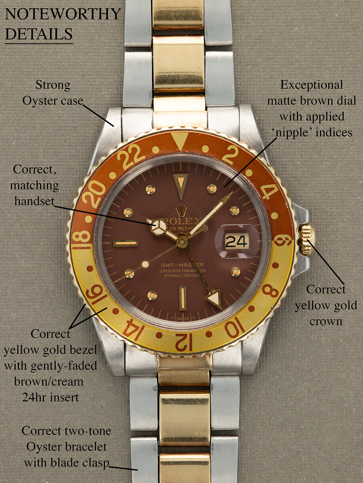 Rolex GMT-Master Ref. 1675/3 - Matte Brown 'Nipple' Dial