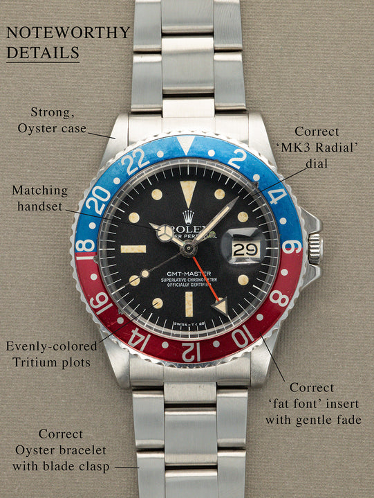 Rolex GMT-Master Ref. 1675 - 'MK3 Radial' Dial