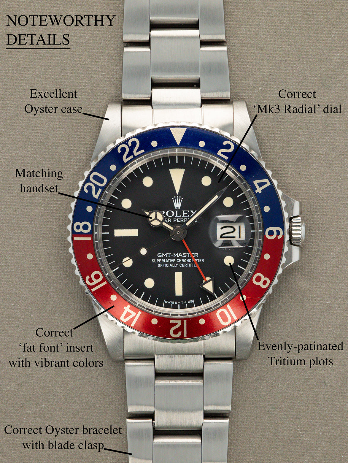 Rolex GMT-Master Ref. 1675 - 'MK3 Radial' Dial