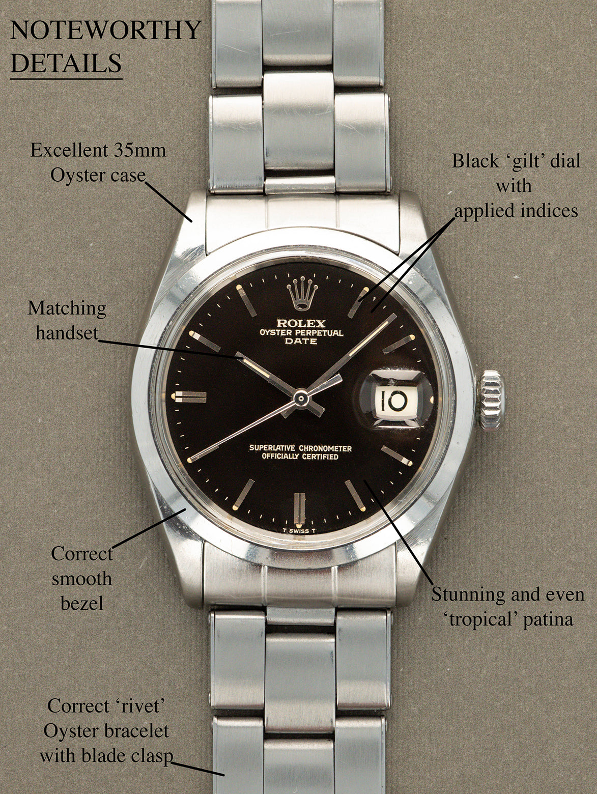 Rolex Oyster Perpetual Date Ref. 1500 - Tropical 'Gilt' Dial