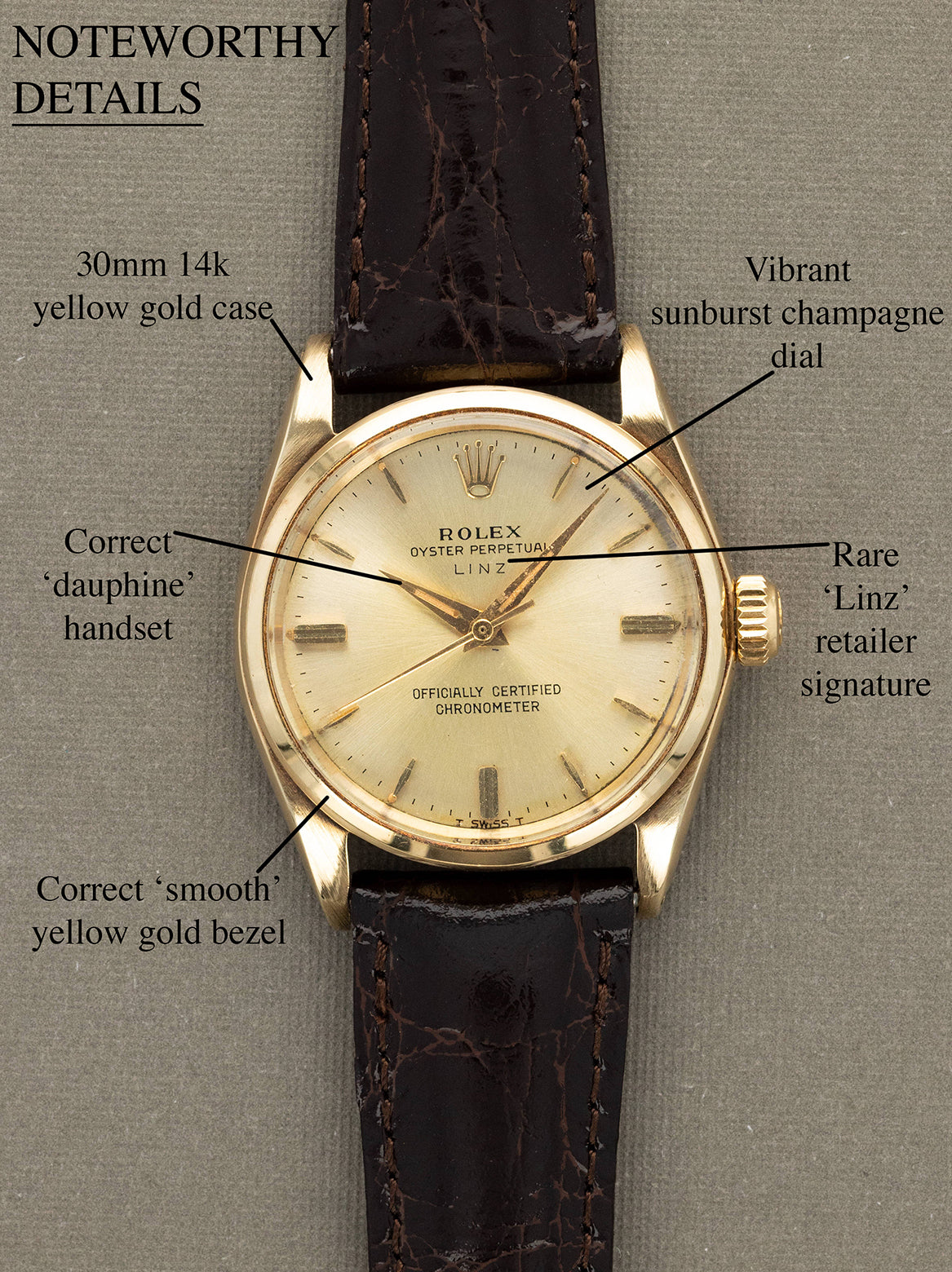 Rolex Oyster Perpetual Ref. 6548 'Midsize' - Sunburst Silver 'Linz' Dial