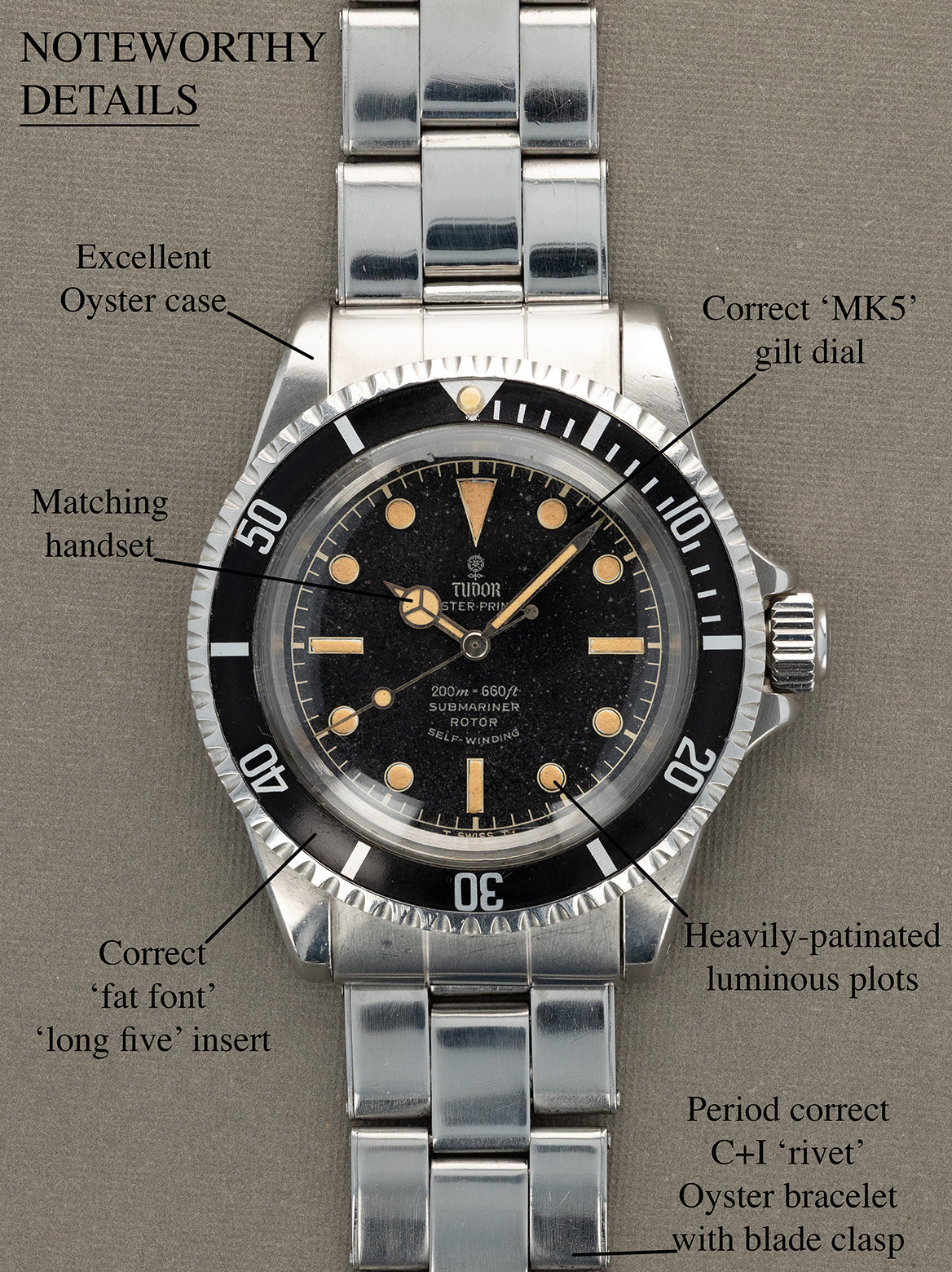 Tudor Submariner Ref. 7928 - Gilt Dial Unpolished