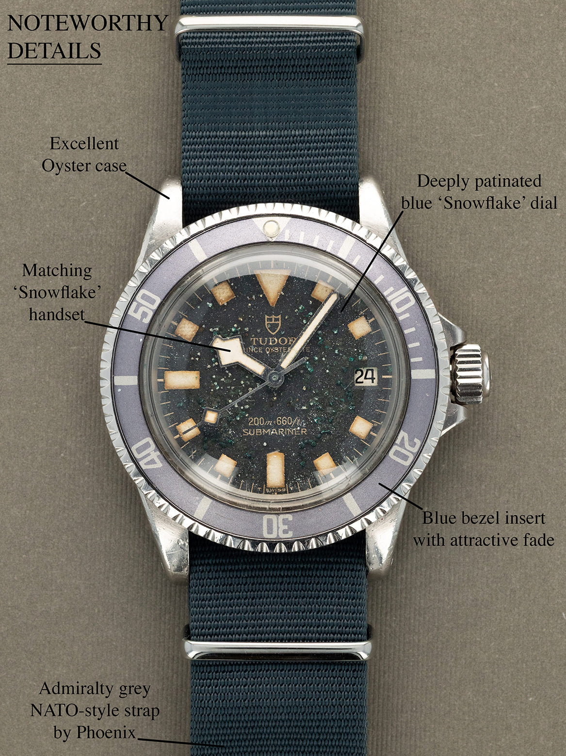 Tudor Submariner Ref. 9411/0 - Blue 'Snowflake' Patina Dial