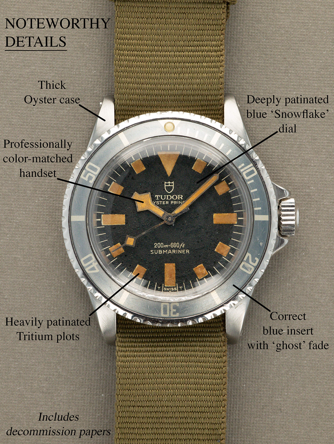 Tudor Submariner Ref. 7016/0 - Marine Nationale 'MN' Blue 'Snowflake' Military Issued