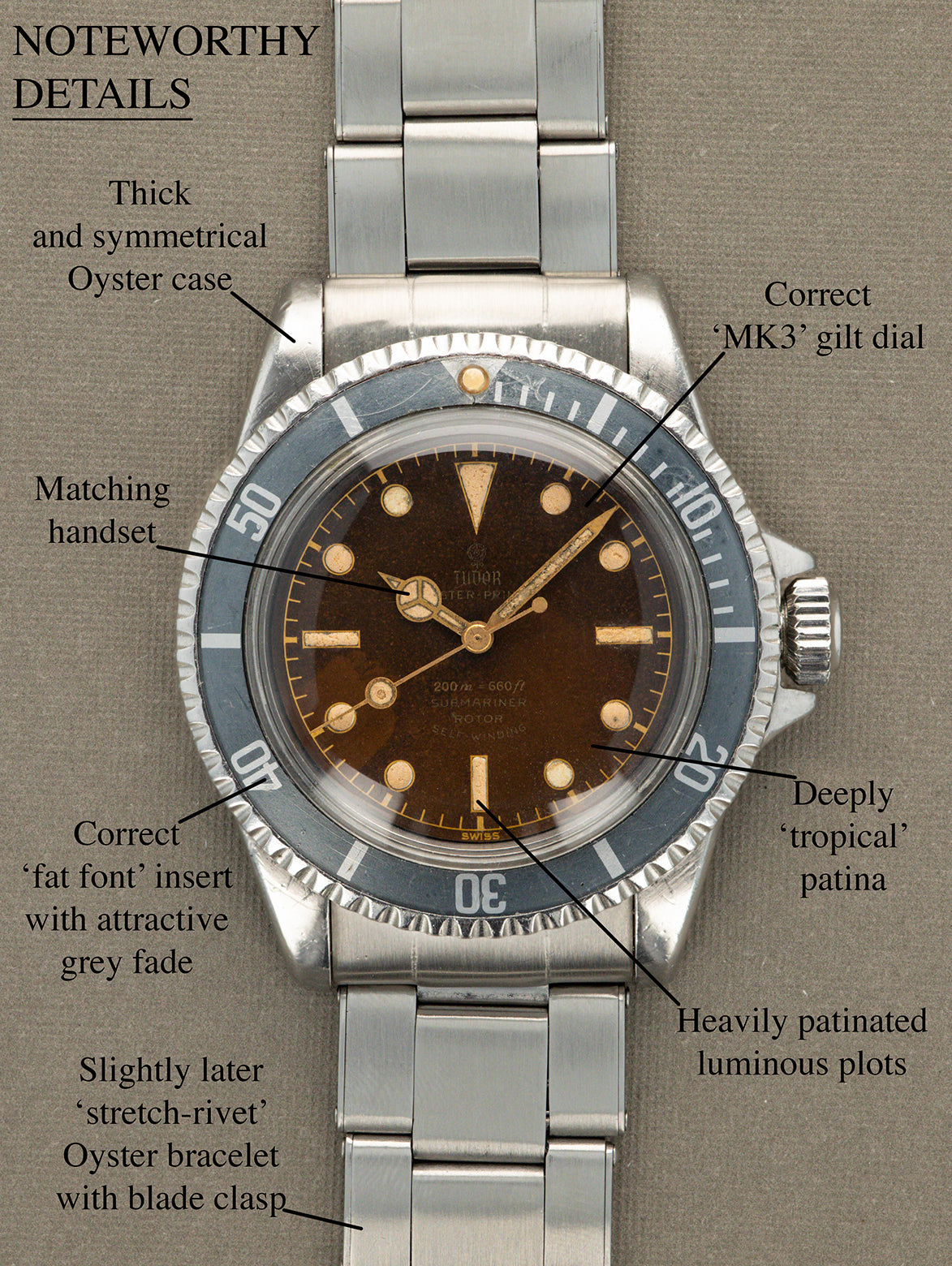 Tudor Submariner Ref. 7928 'PCG' - Gilt 'Tropical' Dial Faded Bezel