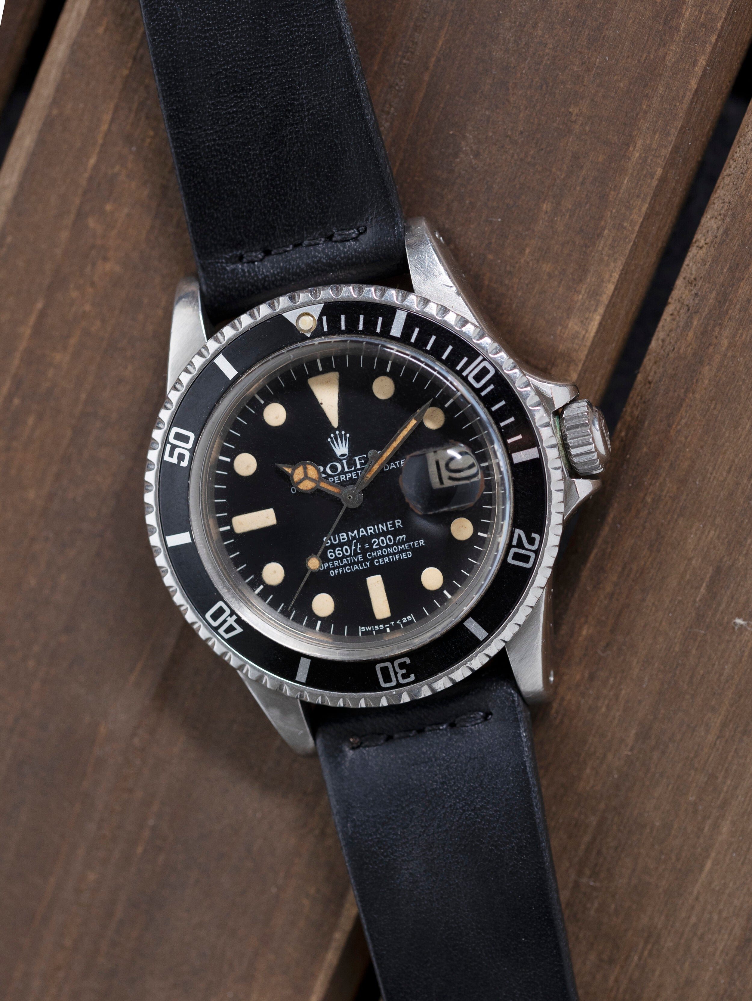 Black JPM x Oliver & Clarke Leather Watch Strap