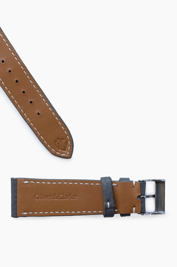 Cervo Grey JPM x Oliver & Clarke Leather Watch Strap