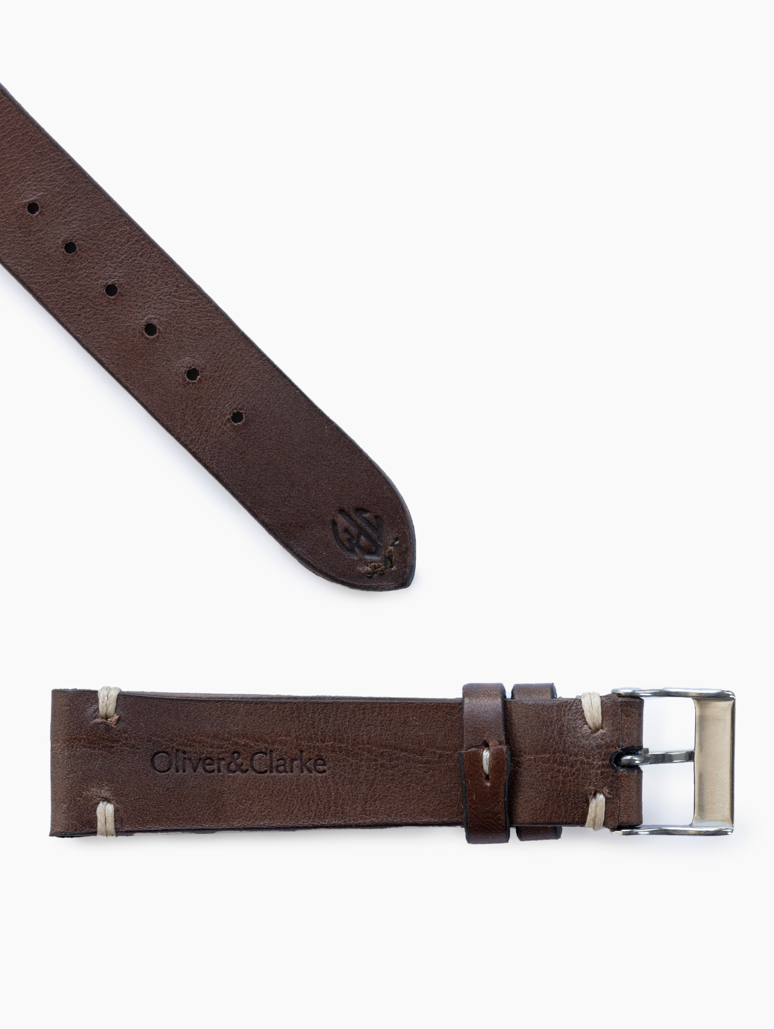 DG Dark Brown JPM x Oliver & Clarke Vintage Leather Watch Strap