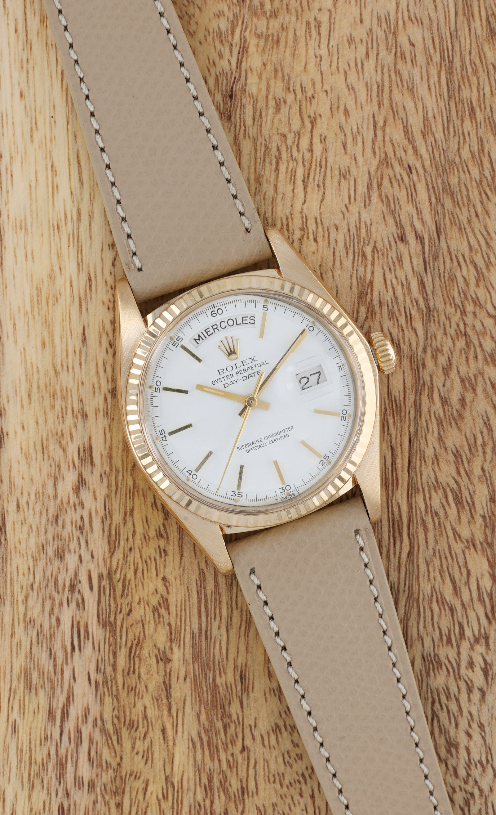 'Desert Sand' Molequin x Oliver and Clarke 'Grained' Watch Strap