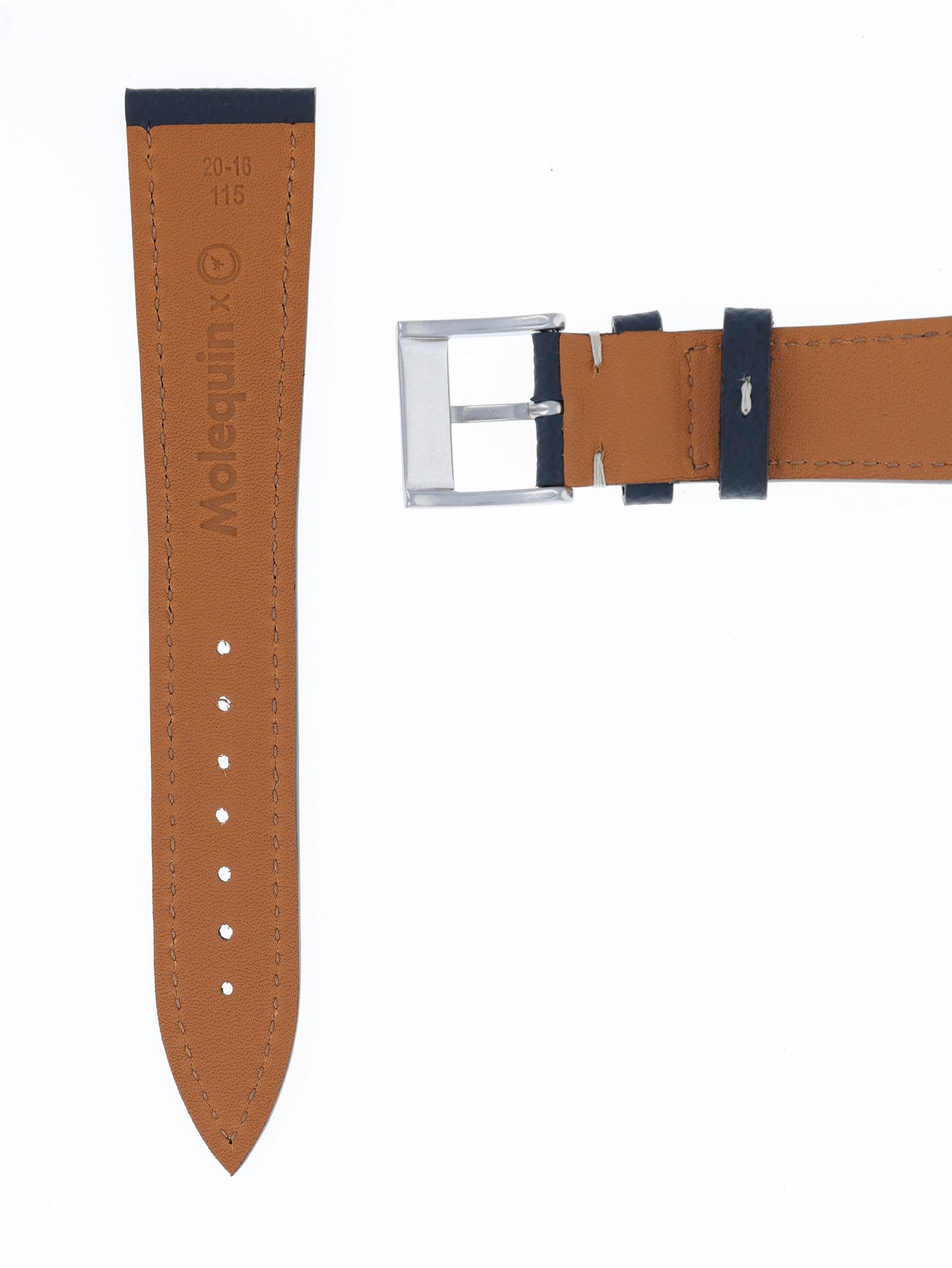 'Navy' Blue Molequin x Oliver and Clarke 'Grained' Watch Strap