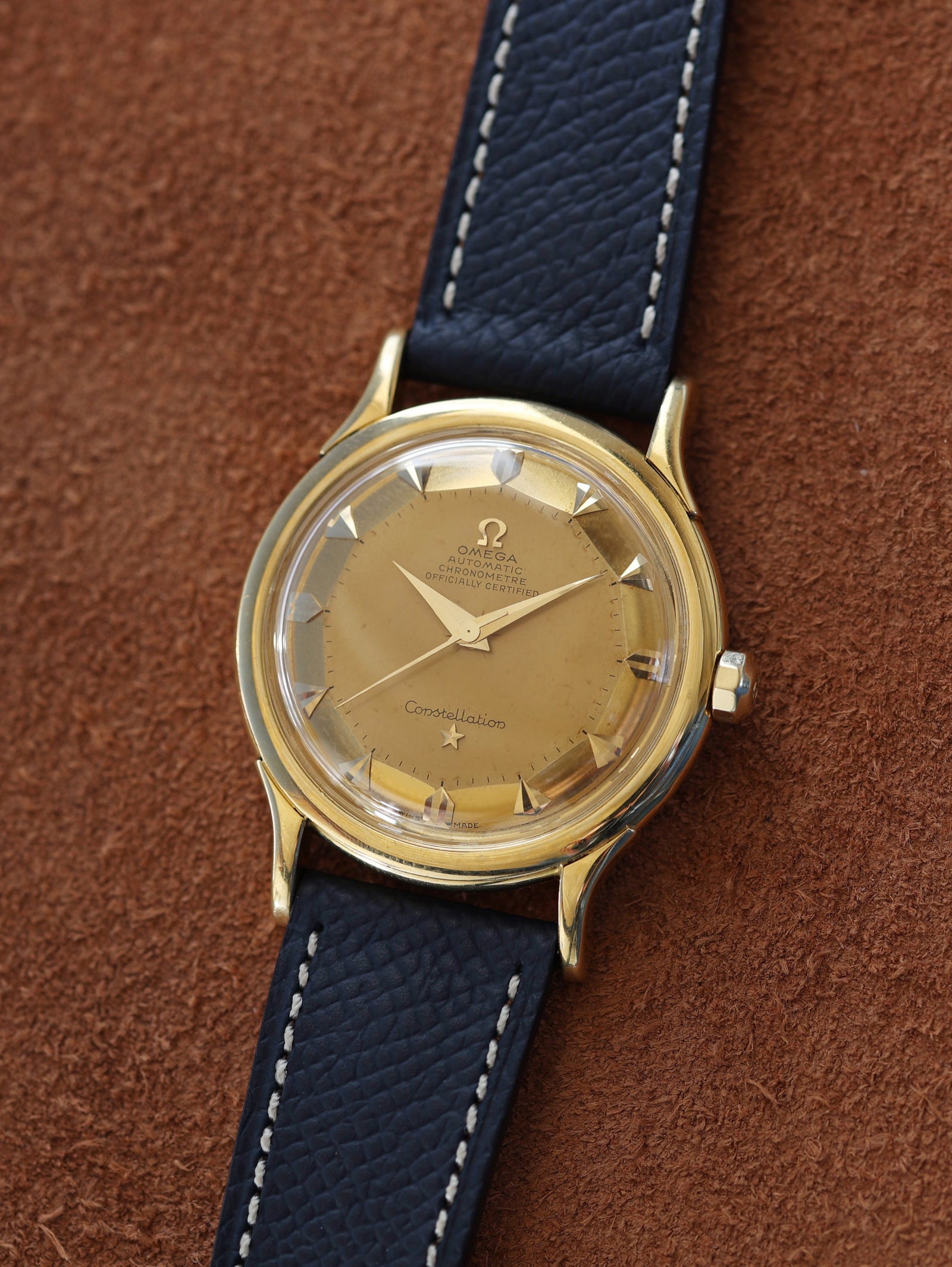 'Navy' Blue Molequin x Oliver and Clarke 'Grained' Watch Strap