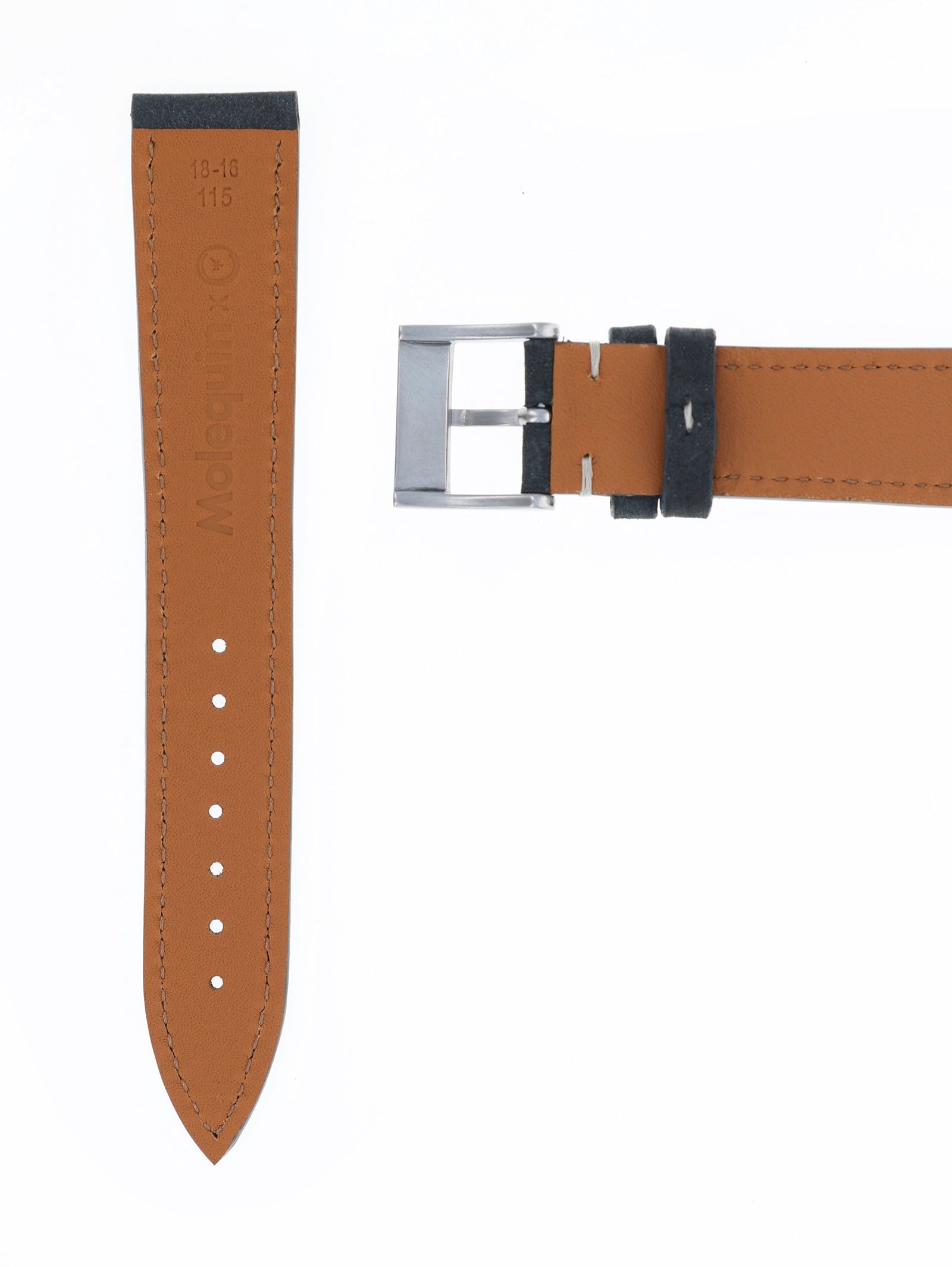 'Granite' Molequin x Oliver and Clarke 'Nubuck' Watch Strap