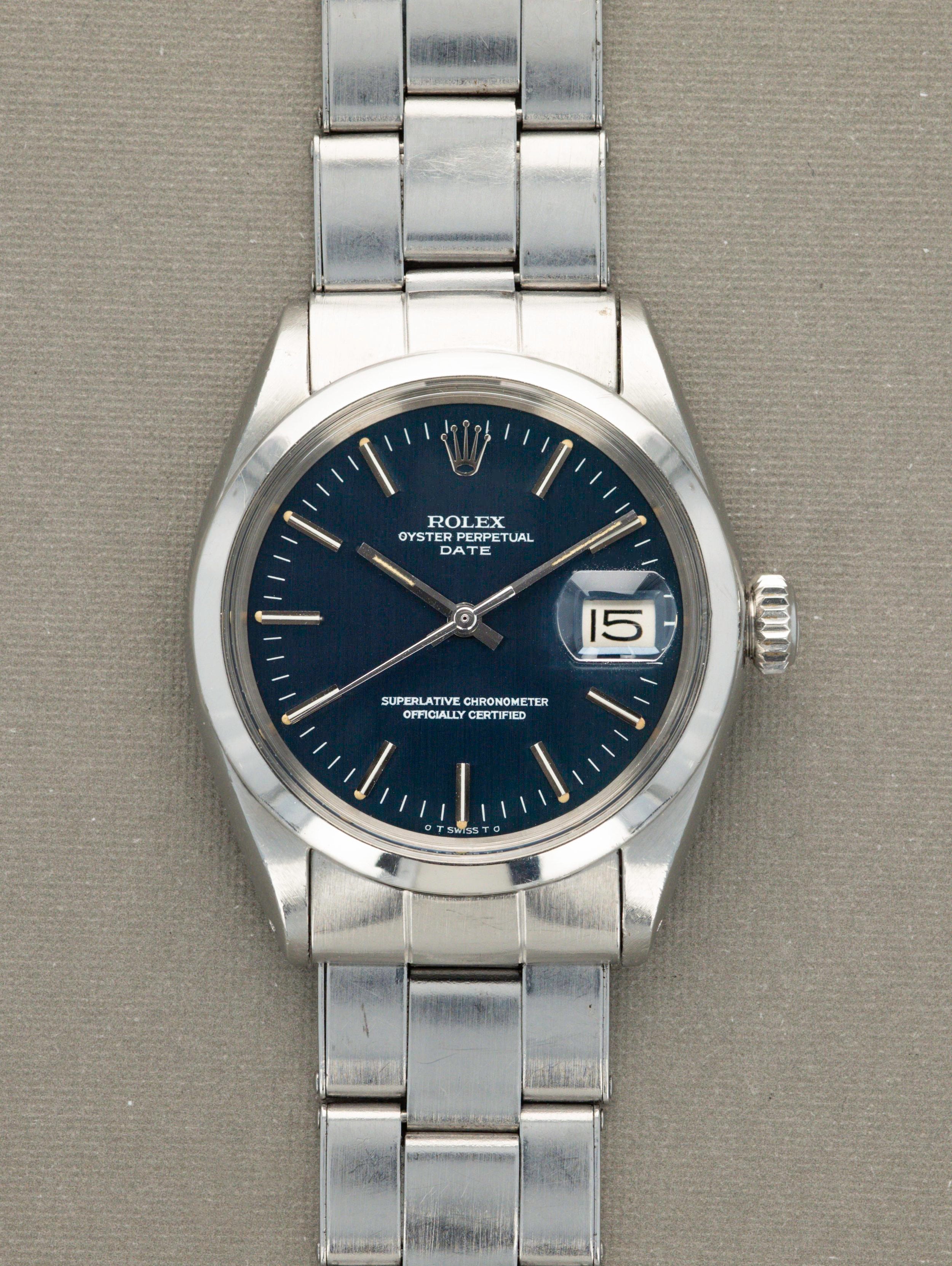 Rolex Oyster Perpetual Date - Ref. 1500 Blue Sigma Dial