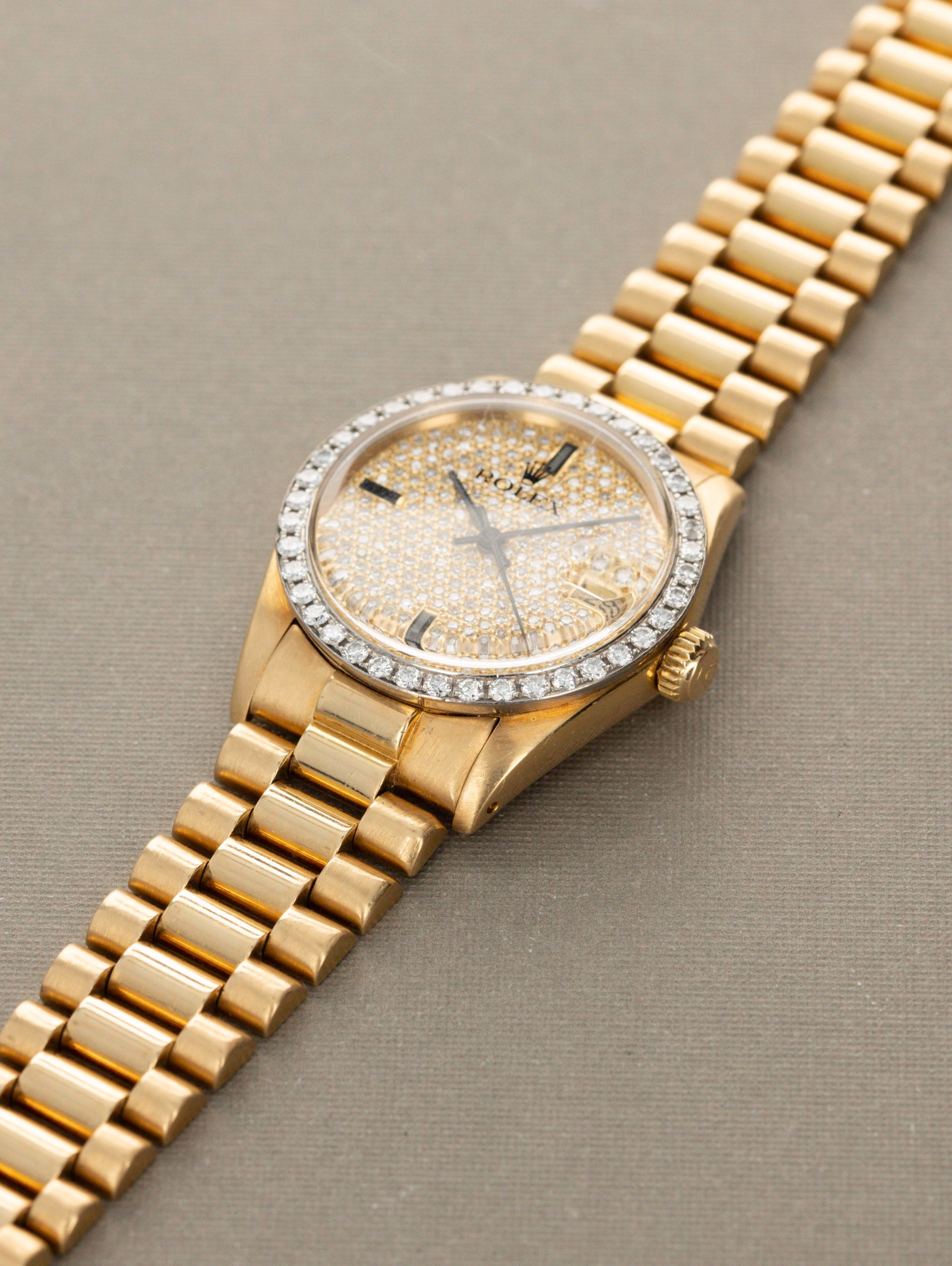 Rolex Datejust 'Midsize' Ref. 6828 - Factory Pave Diamond Dial & Bezel