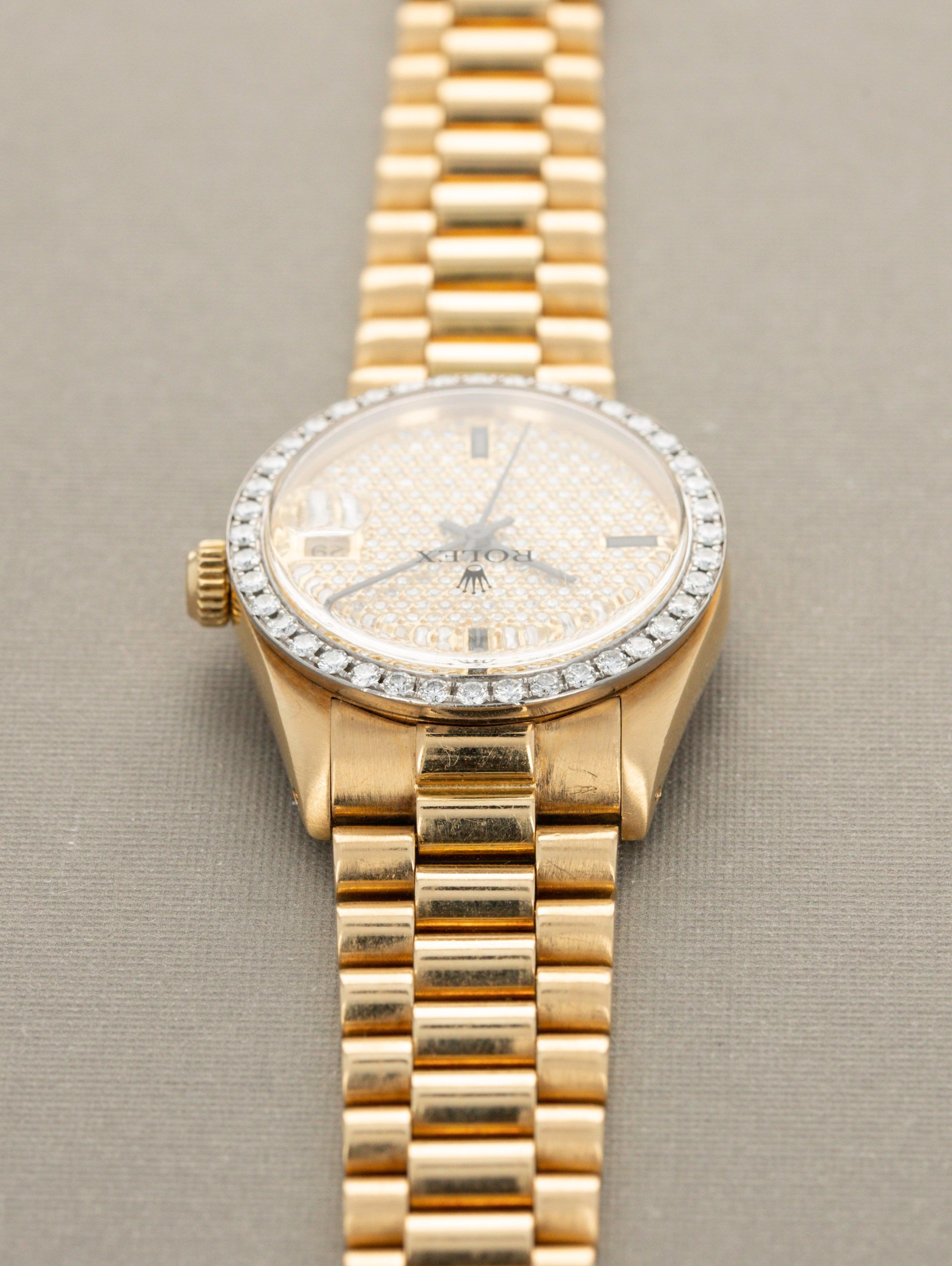 Rolex Datejust 'Midsize' Ref. 6828 - Factory Pave Diamond Dial & Bezel