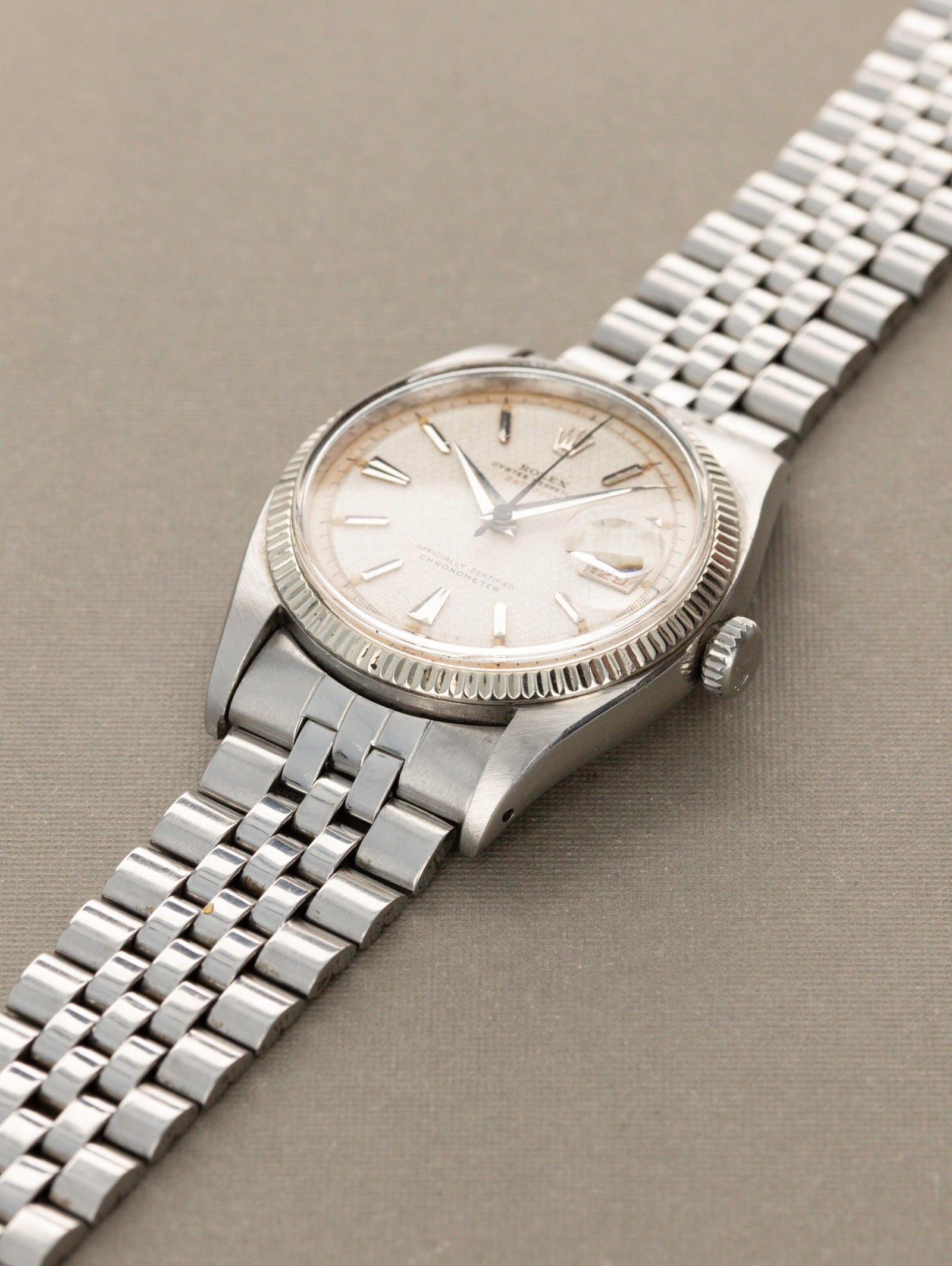 Rolex Datejust Ref. 6305-1 - White 'Honeycomb' Dial with 'Roulette' Date