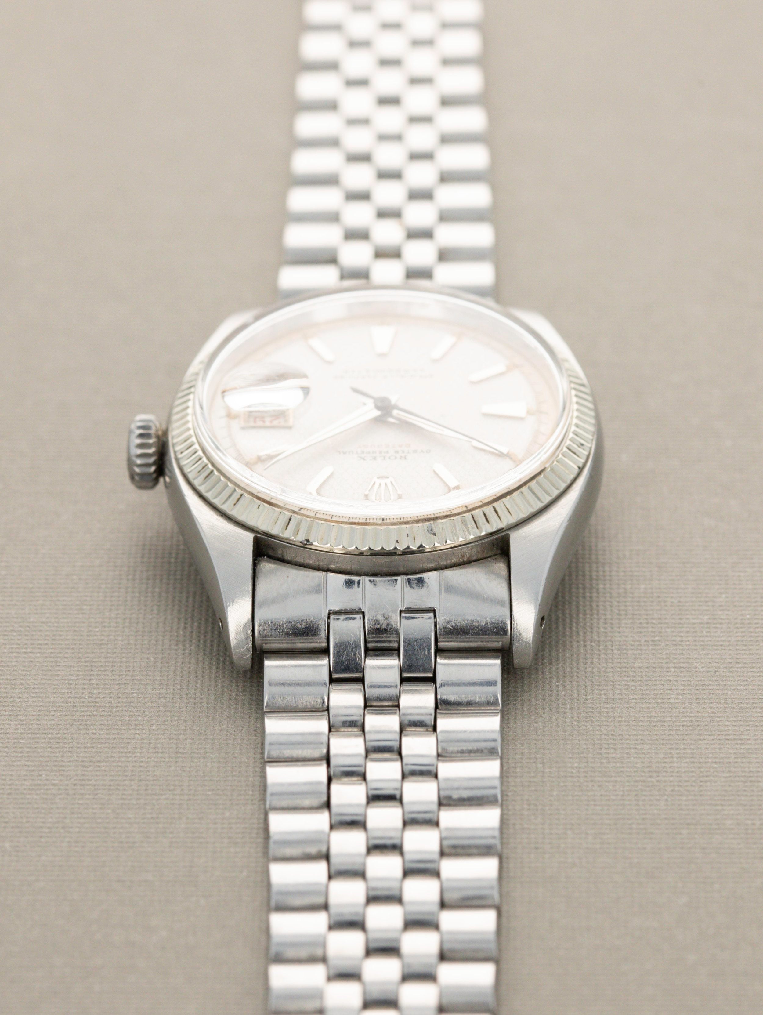 Rolex Datejust Ref. 6305-1  - White 'Honeycomb' Dial with 'Roulette' Date