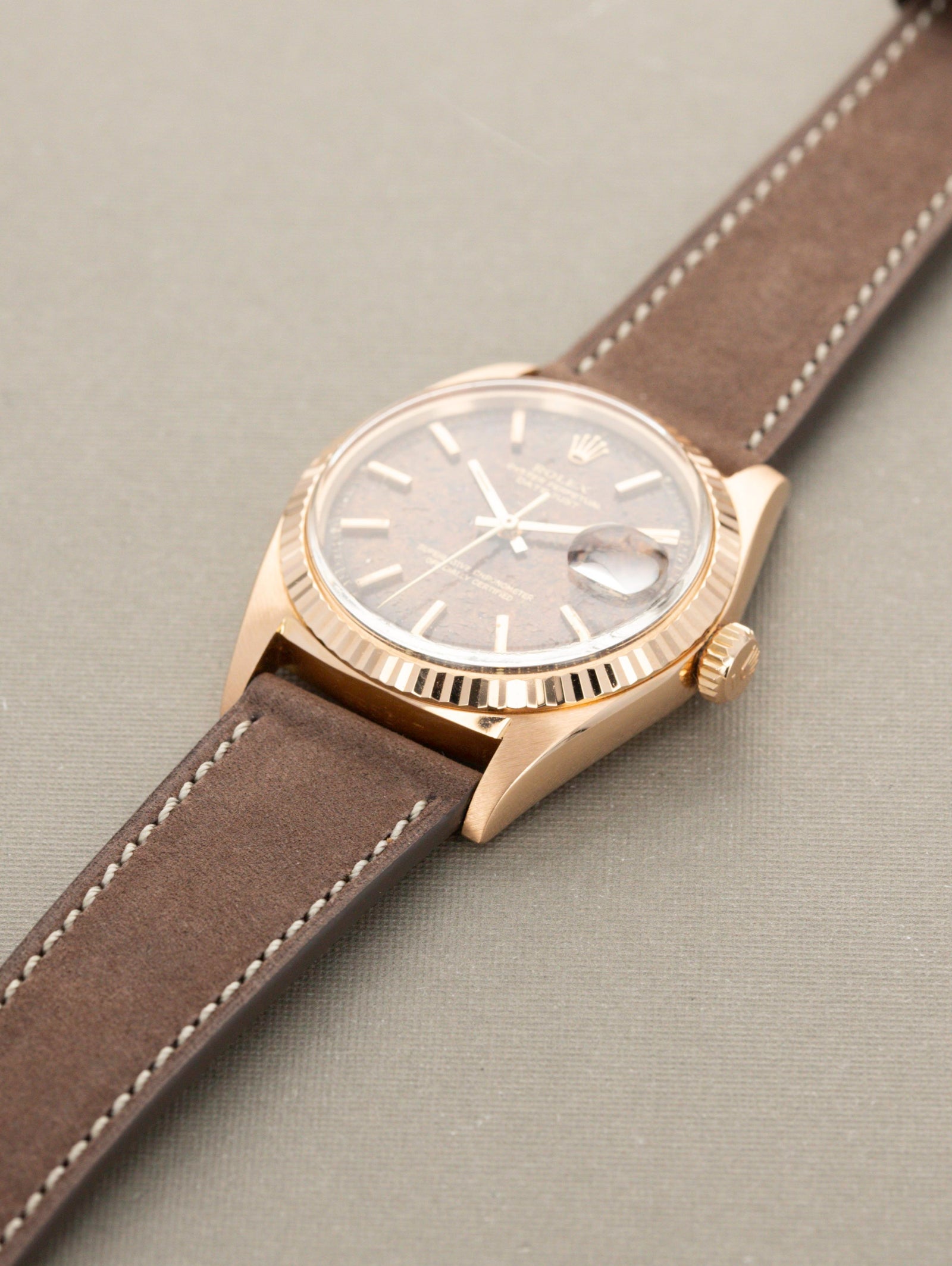 Rolex Datejust Ref. 1601 - Rose Gold Chocolate Stardust Dial