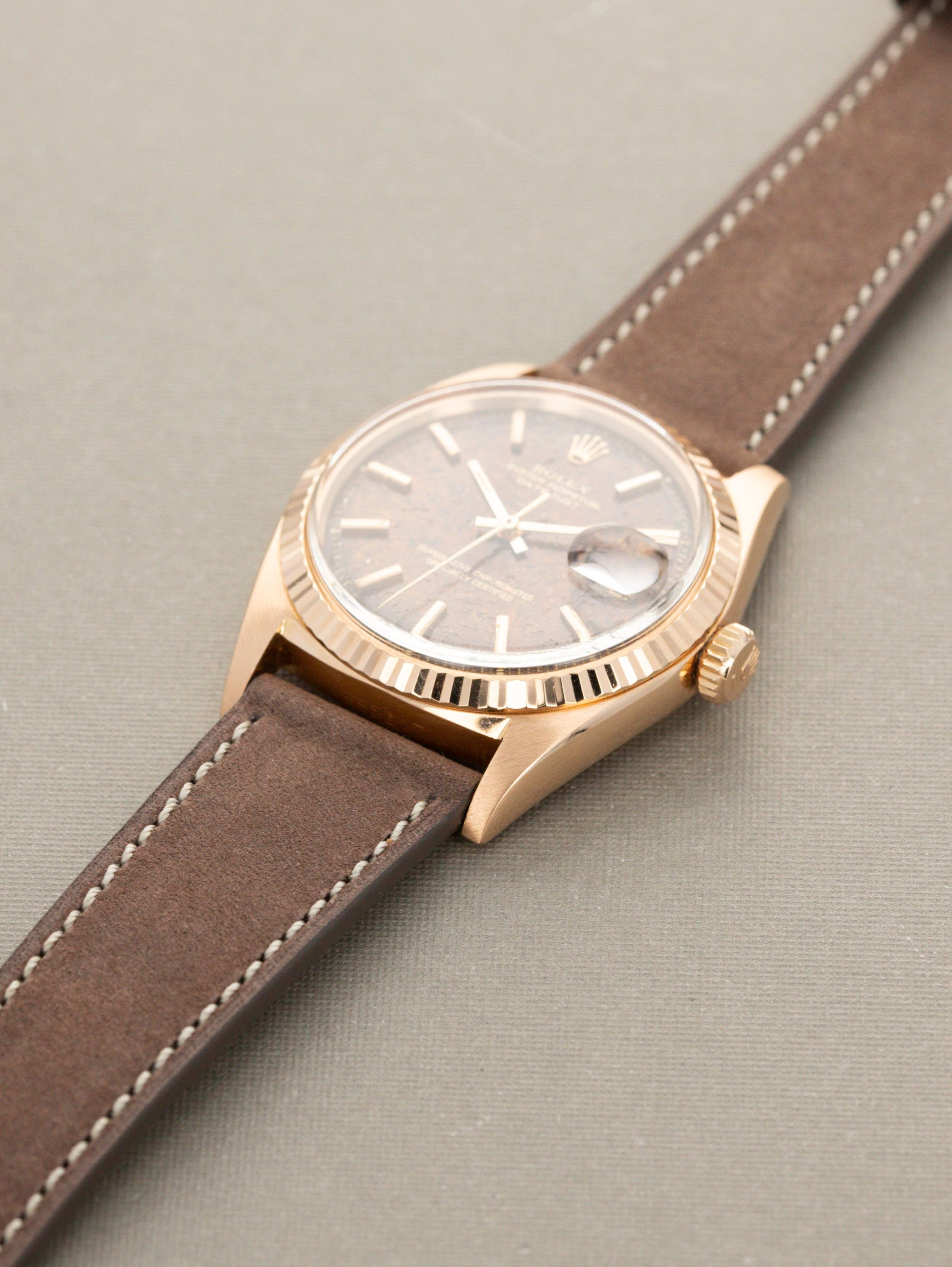 Rolex Datejust Ref. 1601 - Rose Gold Chocolate Stardust Dial