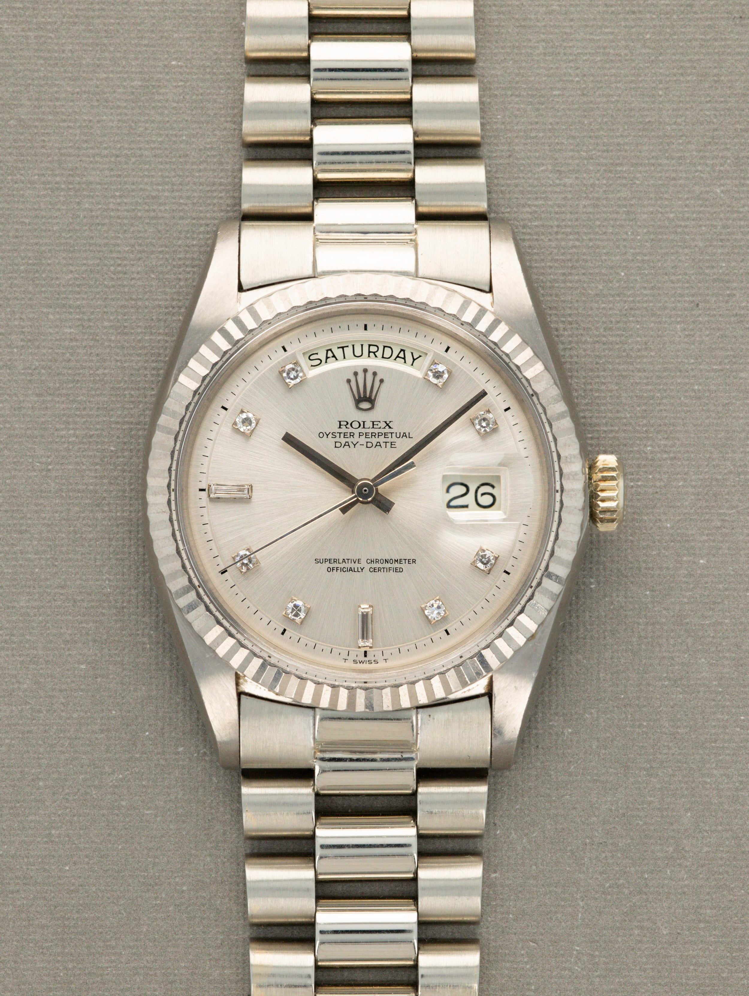 Rolex Day-Date Ref 1803 White Gold Non-Luminous Diamond Dial