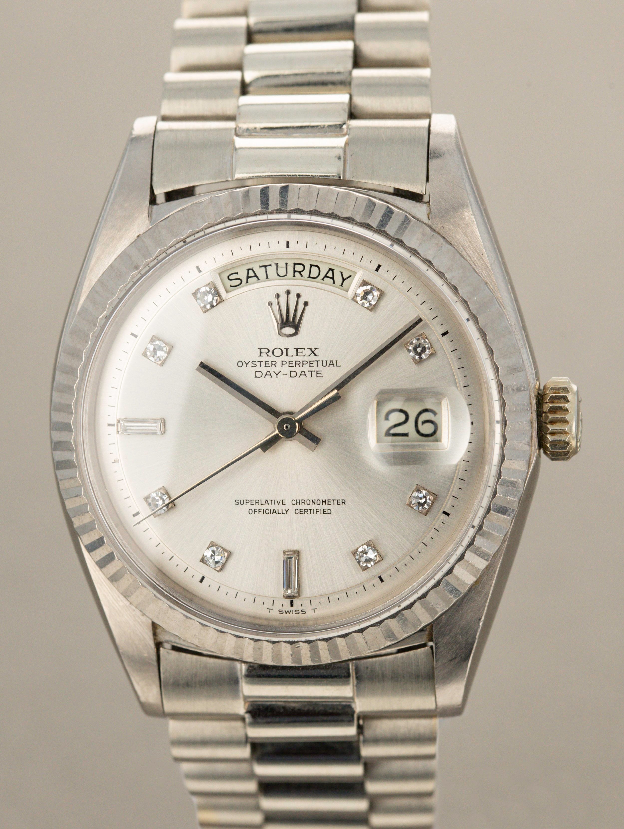 Rolex Day-Date Ref 1803 White Gold Non-Luminous Diamond Dial