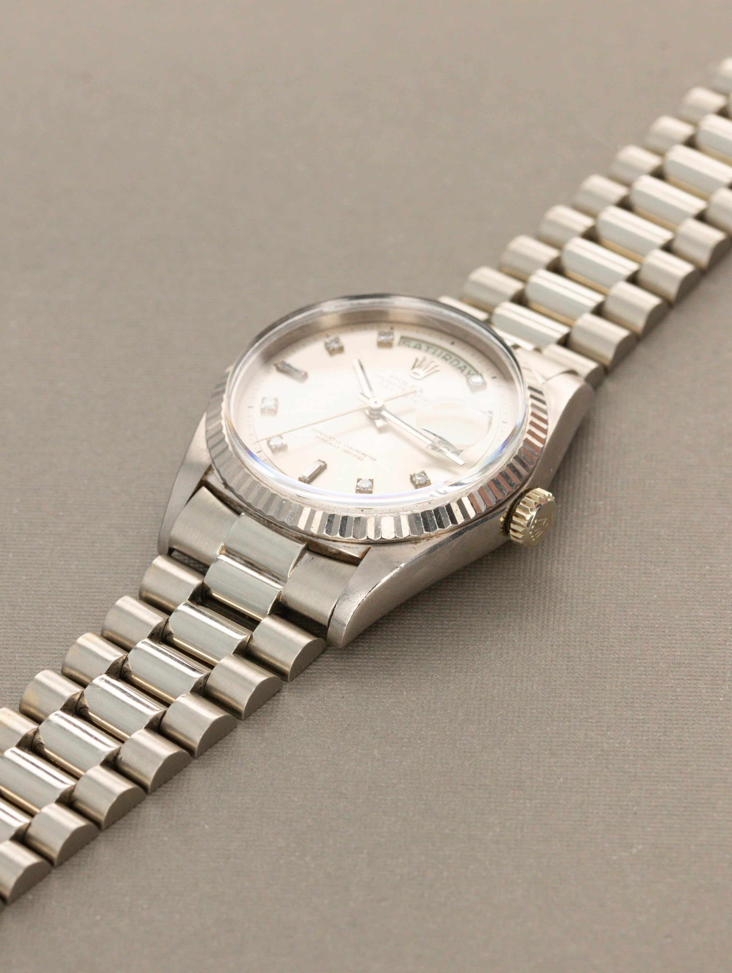 Rolex Day-Date Ref 1803 White Gold Non-Luminous Diamond Dial