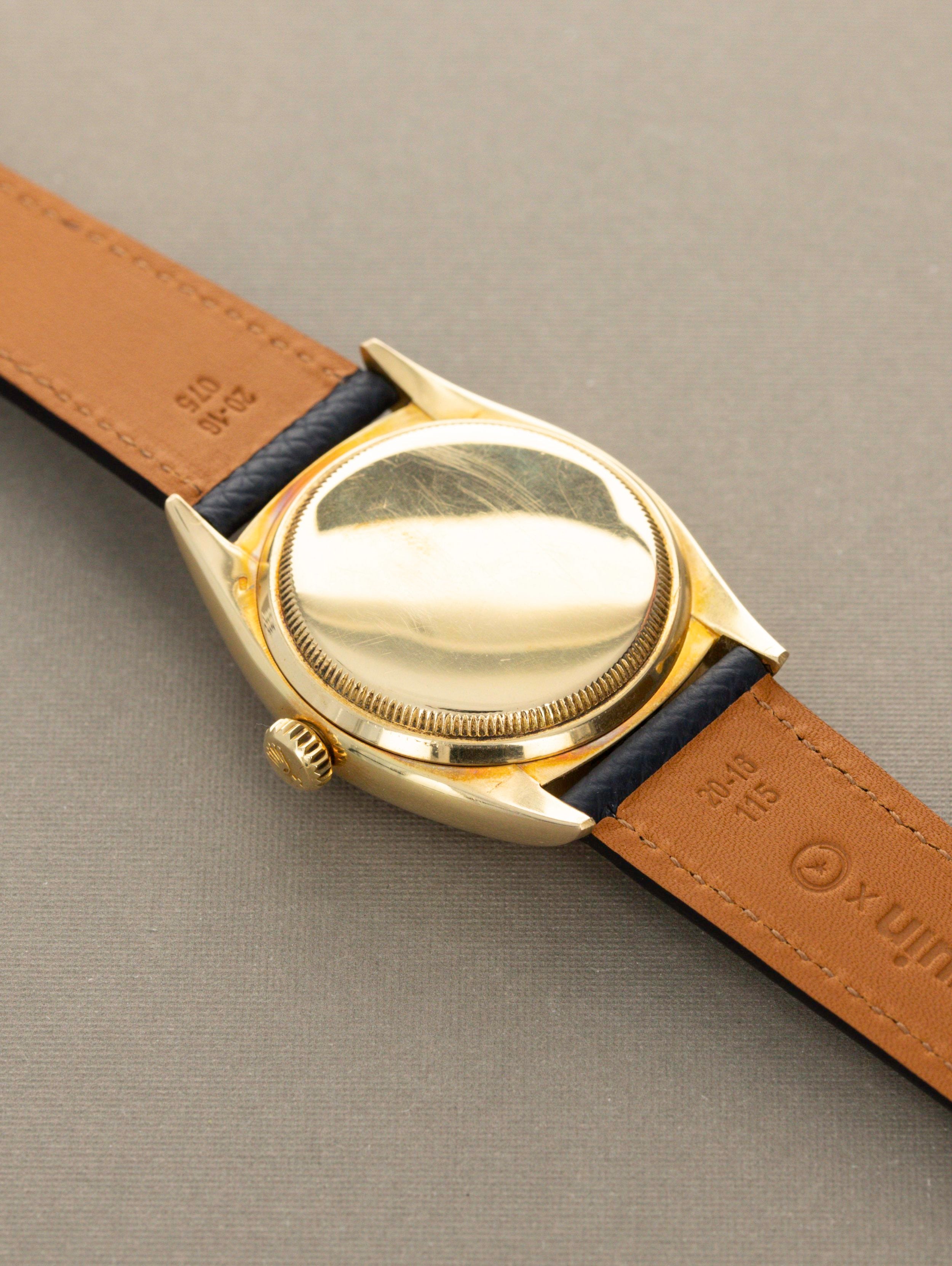 Rolex Datejust Ref 6105 - Ovettone with Black Gilt Dial