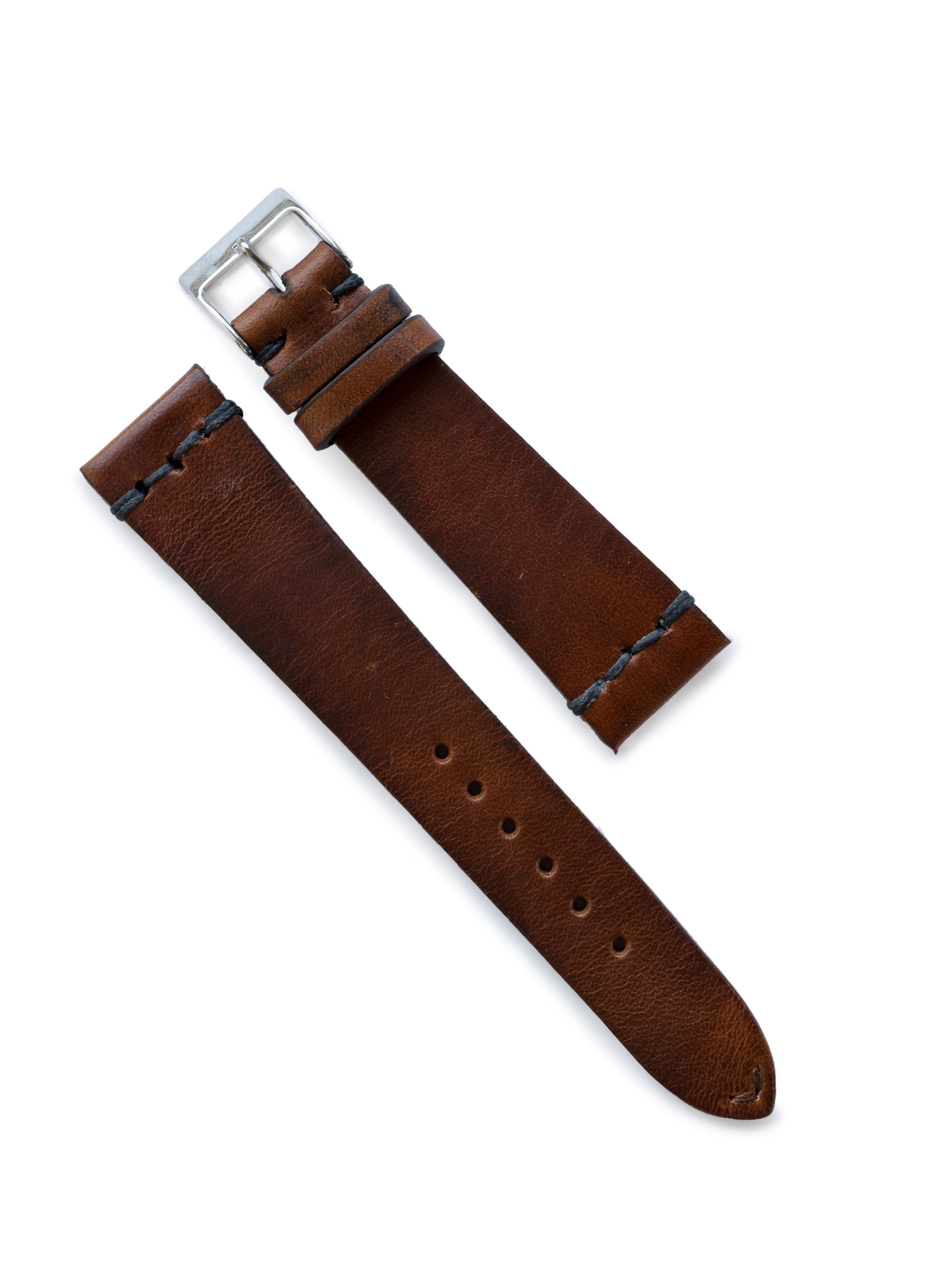 Sienna Brown JPM x Oliver & Clarke Vintage Leather Watch Strap