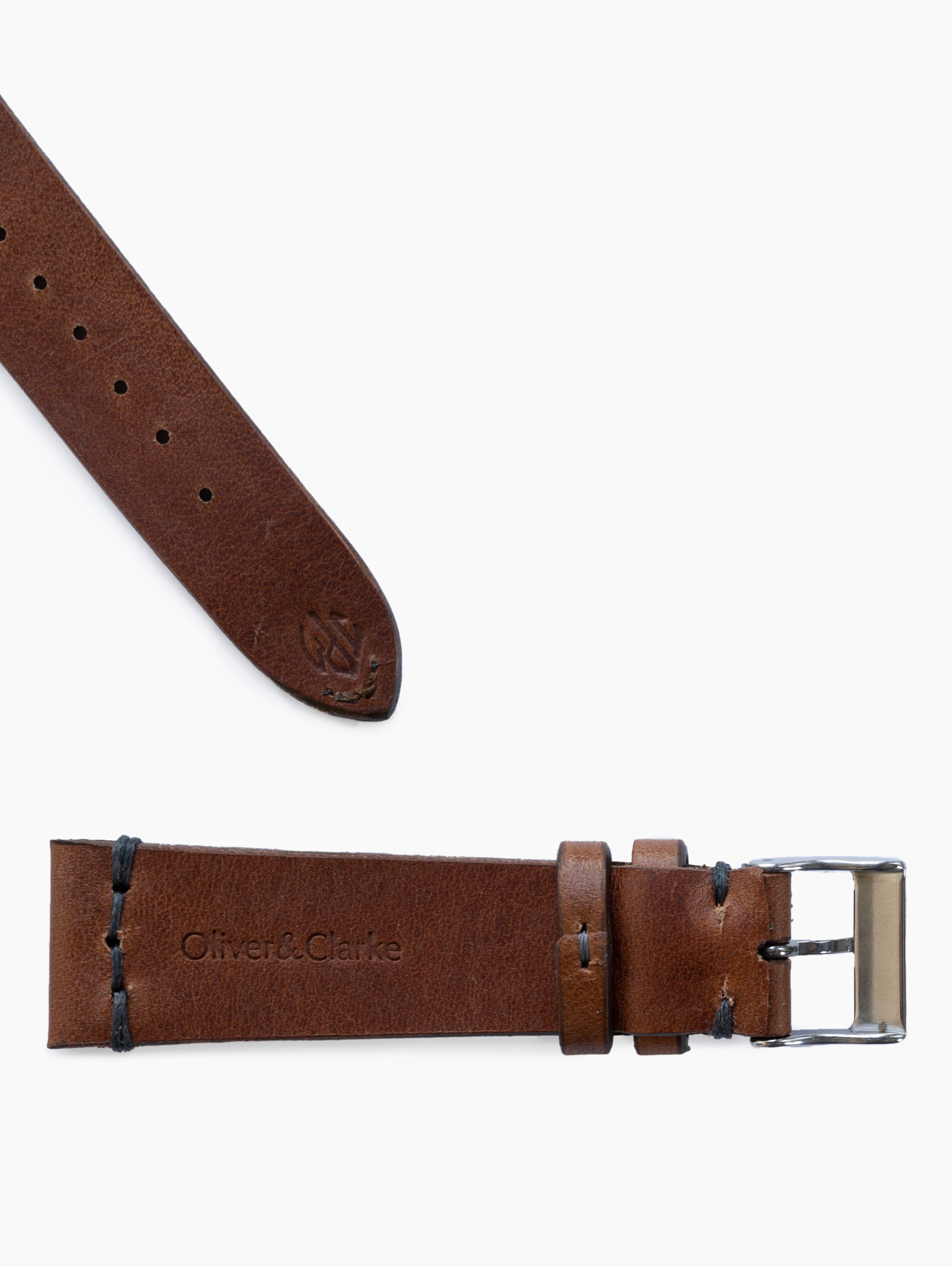 Sienna Brown JPM x Oliver & Clarke Vintage Leather Watch Strap